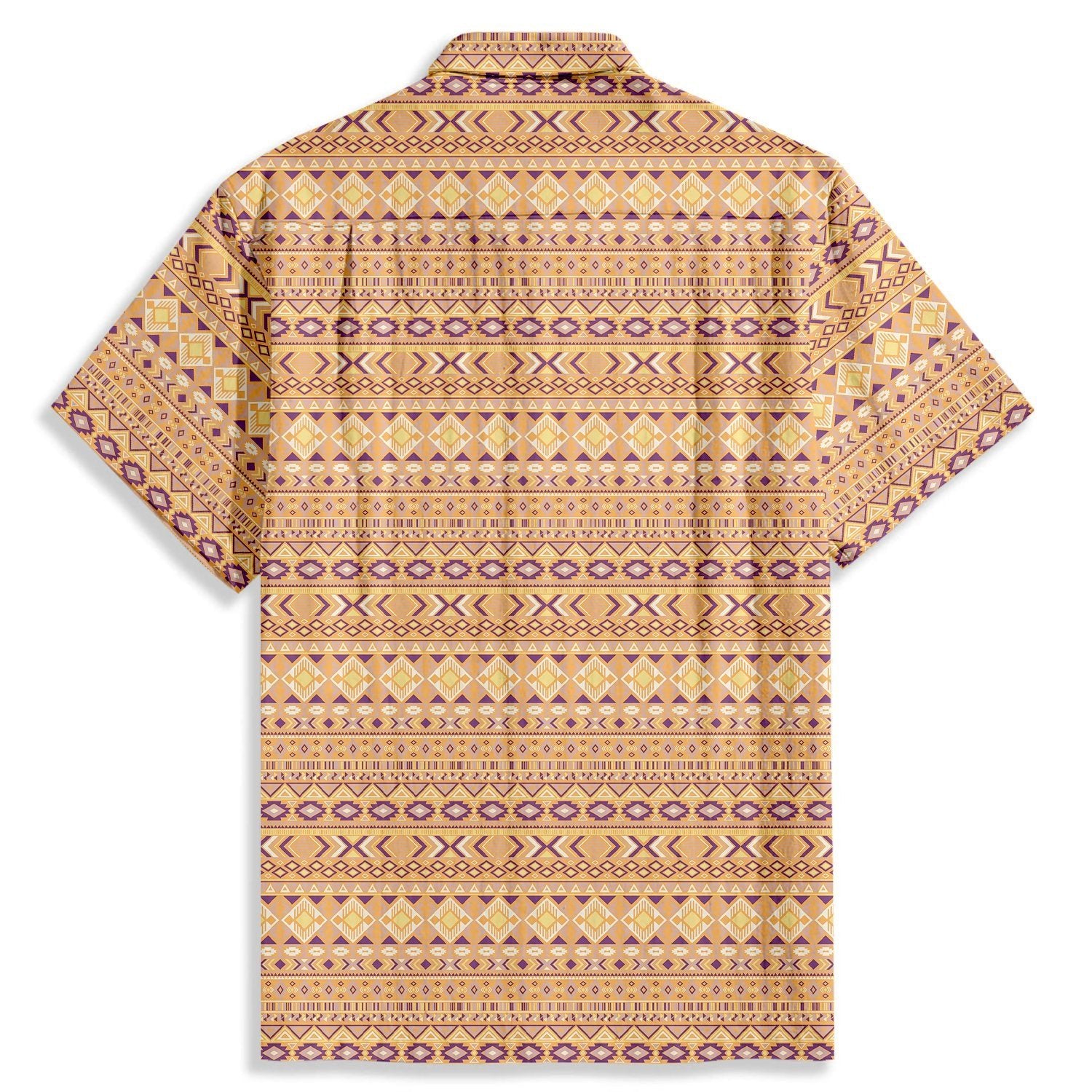 Ethnic Striped Geometric Pattern Short Sleeve Shirt - Bonlax - Bonlax