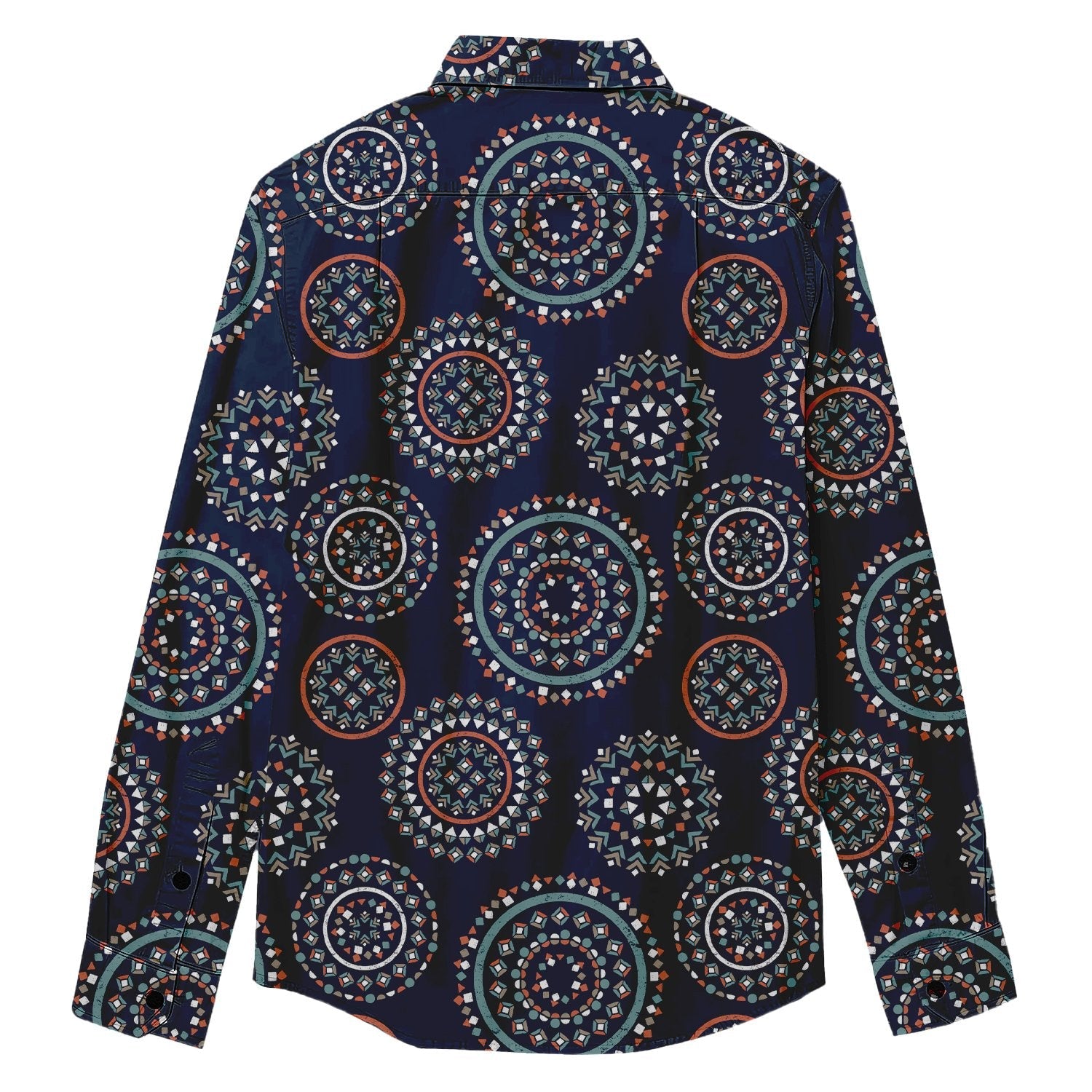 Ethnic Style Rhombus Print Long Sleeve Shirt - Bonlax - Bonlax