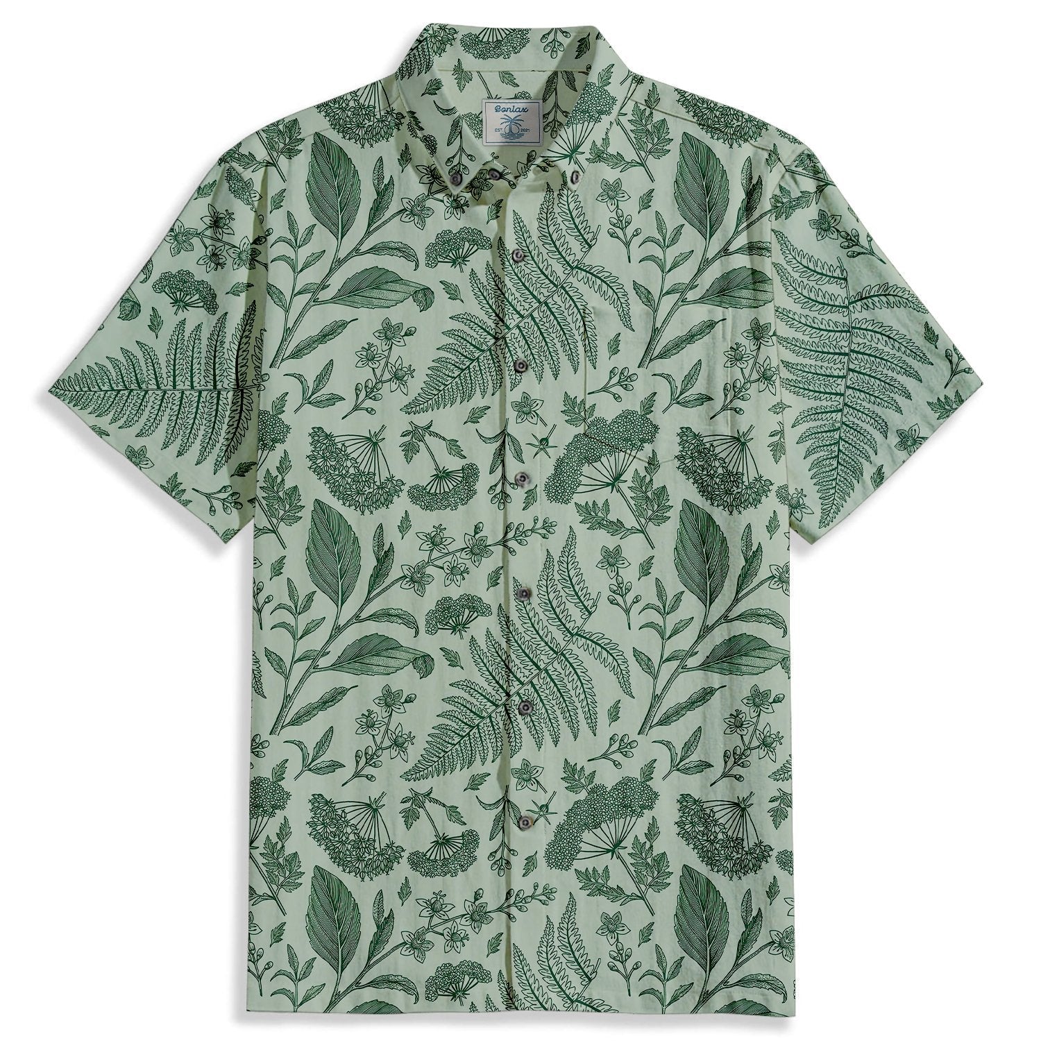 Fern Hemlock Pattern Short Sleeve Shirt - Bonlax - Bonlax