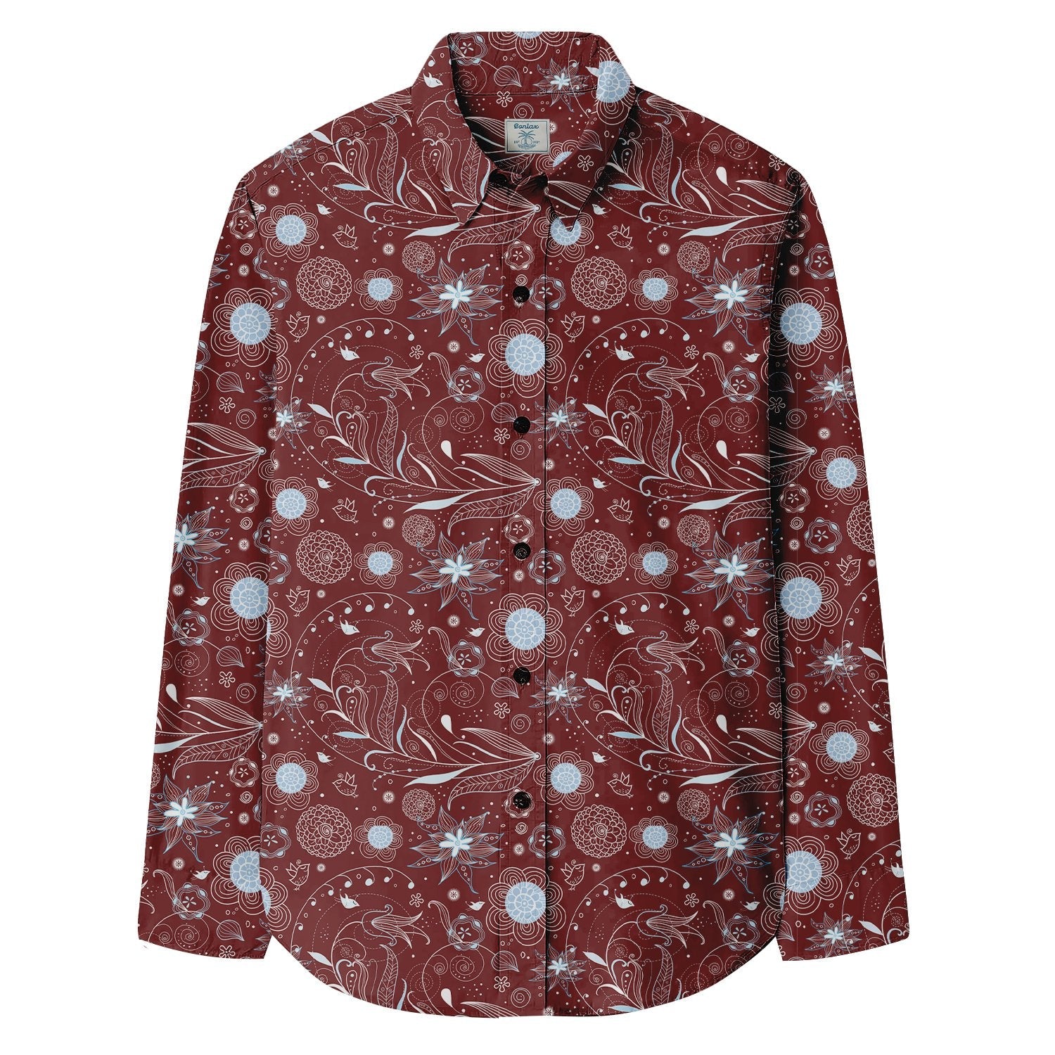 Flower & Bird Spots Print Long Sleeve Shirt - Bonlax - Bonlax