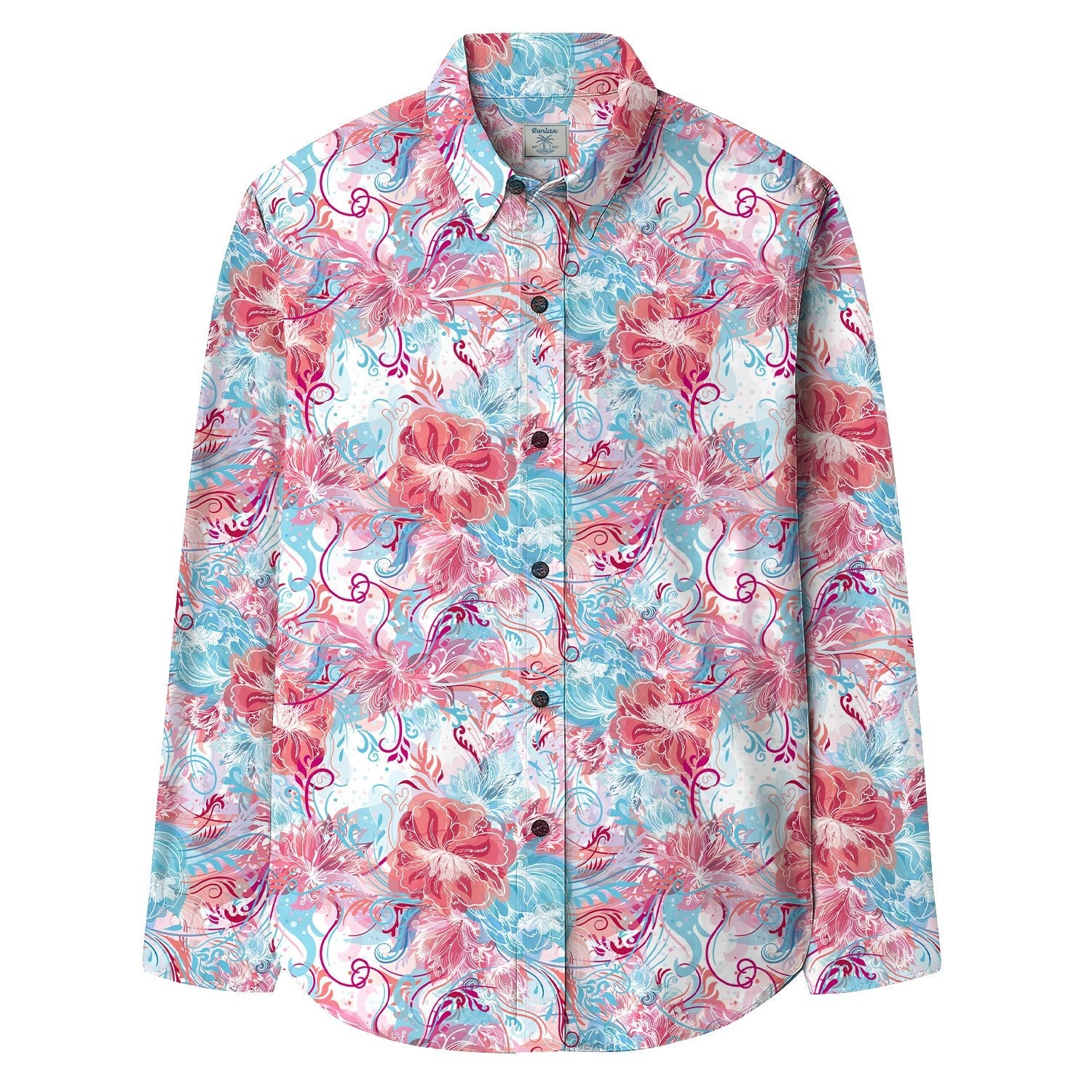 Graffiti Watercolor Print Long Sleeve Shirt - Bonlax - Bonlax