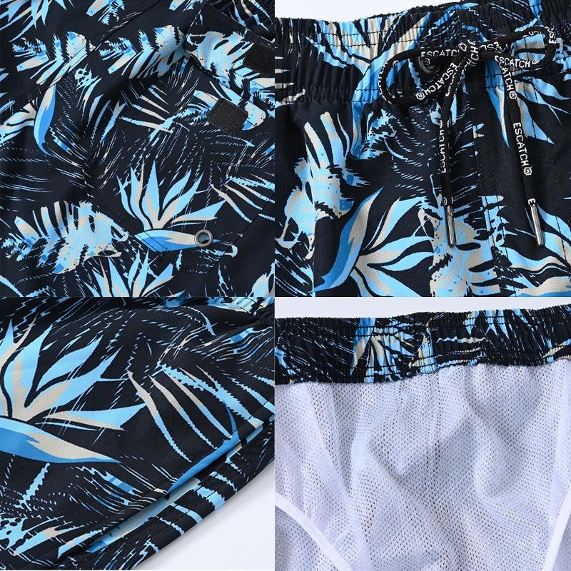 Green Jungle Print Quick - drying Surfing Beach Shorts - Bonlax - Bonlax