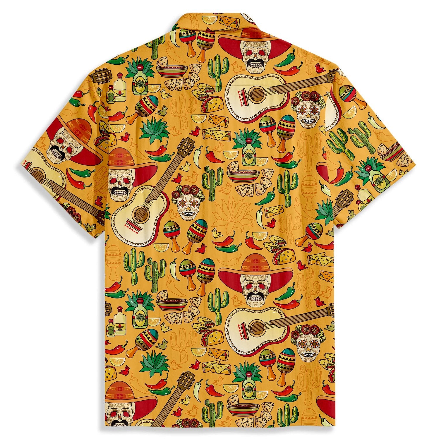 Guitar Skull Print Short Sleeve Shirt - Bonlax - Bonlax