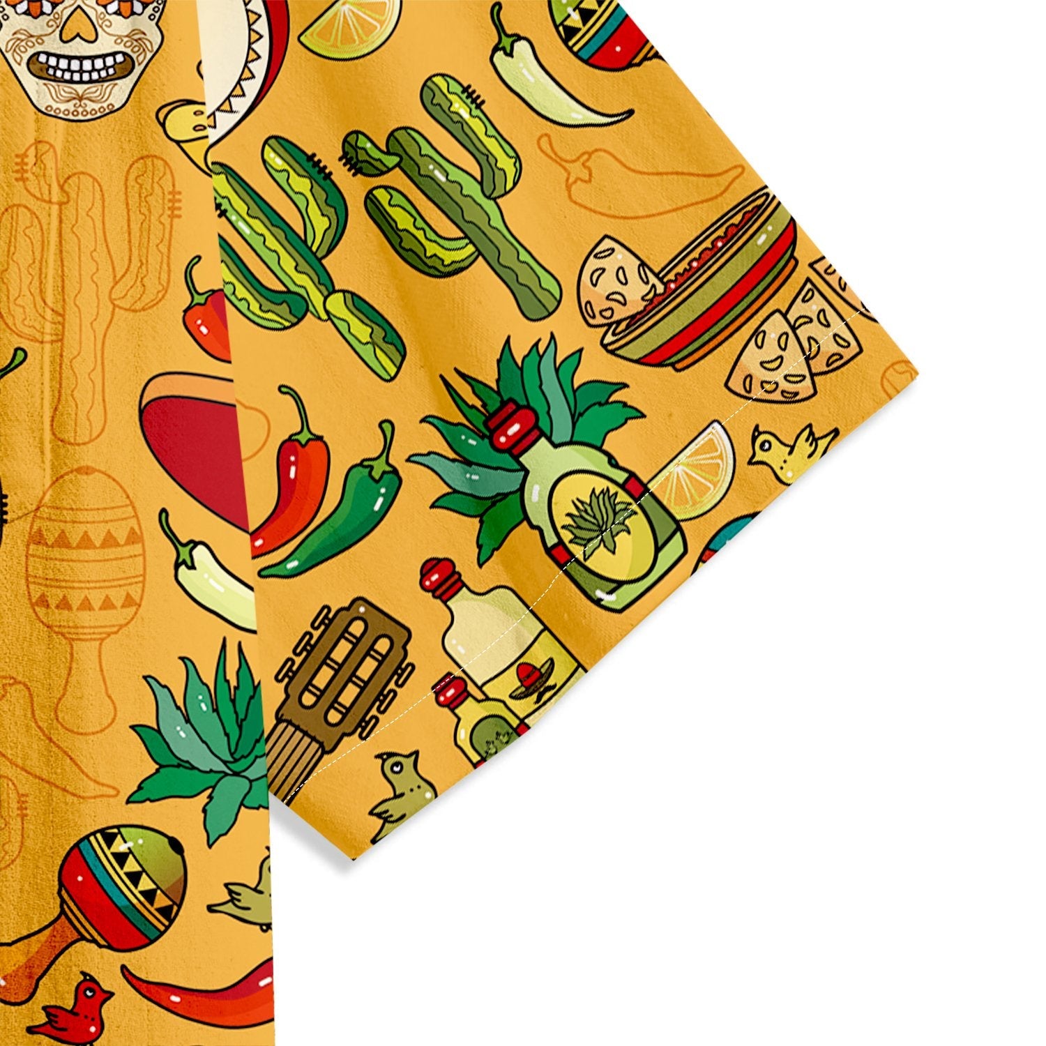 Guitar Skull Print Short Sleeve Shirt - Bonlax - Bonlax