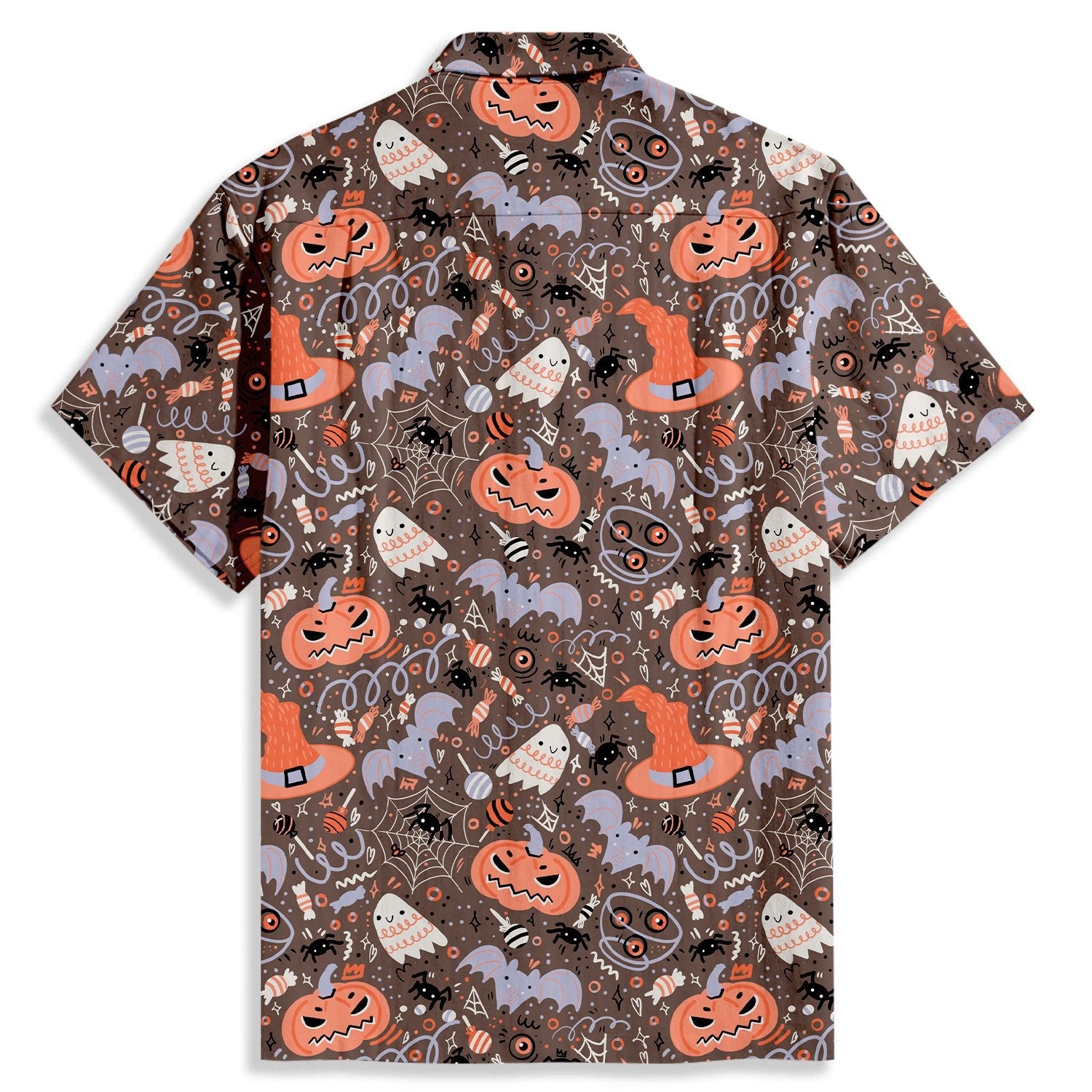 Halloween Hand Srawn Candy Ghost Short Sleeve Shirt - Bonlax - Bonlax