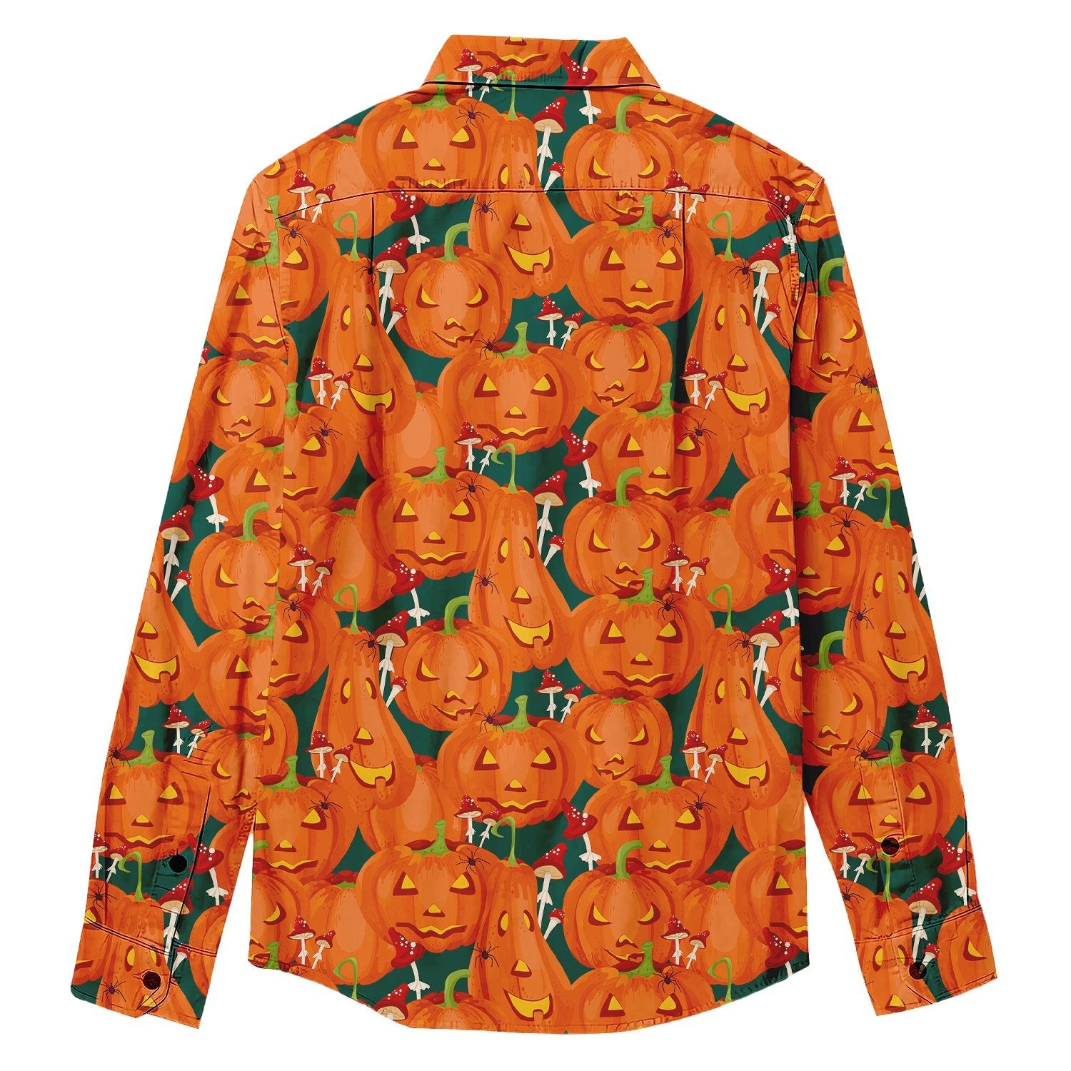 Halloween Pumpkin Mushrooms Print Long Sleeve Shirt - Bonlax - Bonlax