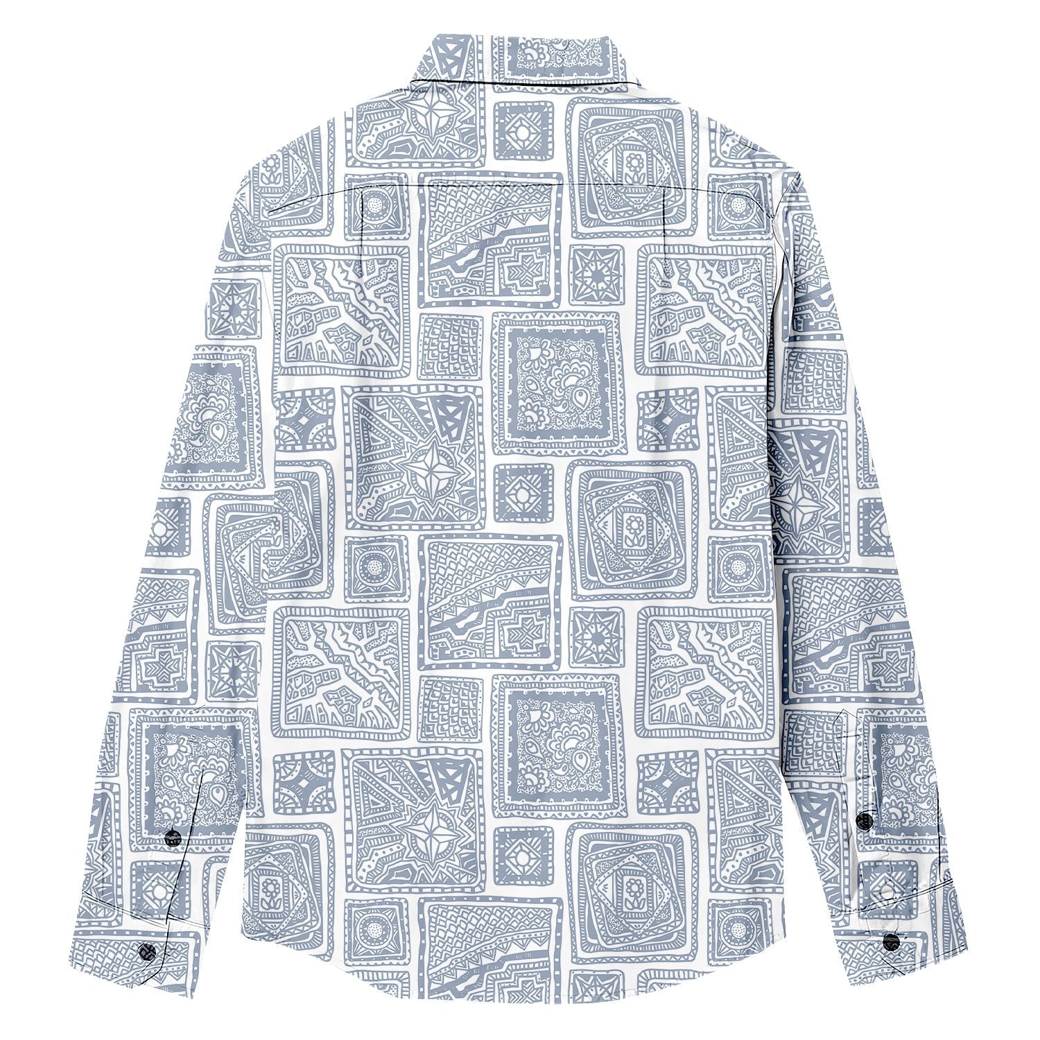 Hand Drawn Square Doodle Print Long Sleeve Shirt - Bonlax - Bonlax