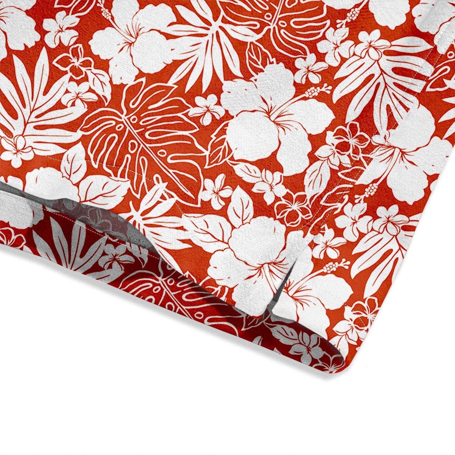 Hibiscus Flower Palm Leaves Print Short Sleeve Shirt - Bonlax - Bonlax