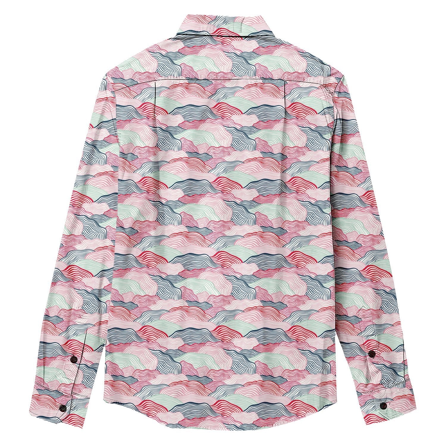 Hill - shaped Overlapping Continuous Print Long Sleeve Shirt - Bonlax - Bonlax