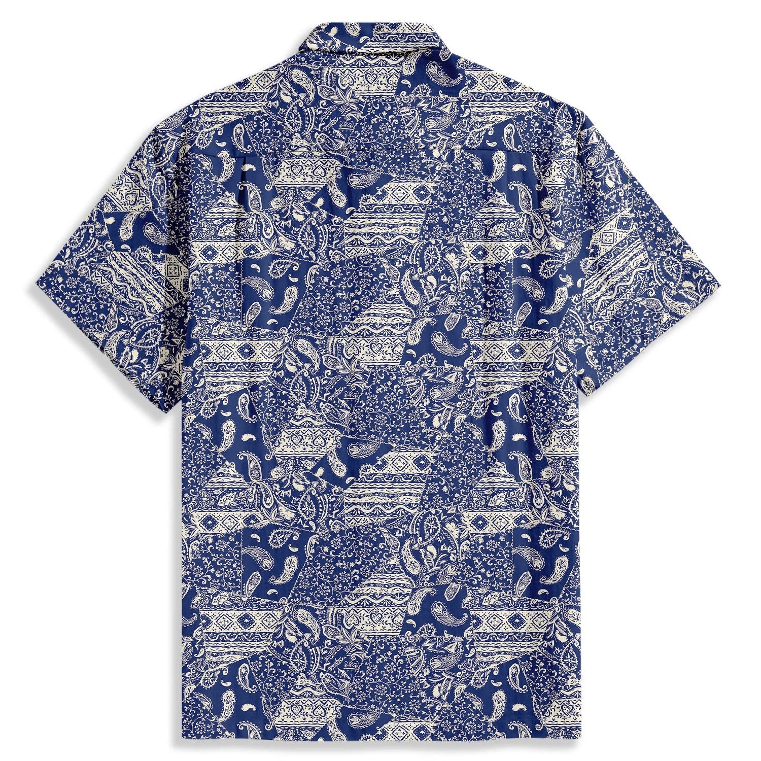 Japanese Block Spiral Pattern Short Sleeve Shirt - Bonlax - Bonlax