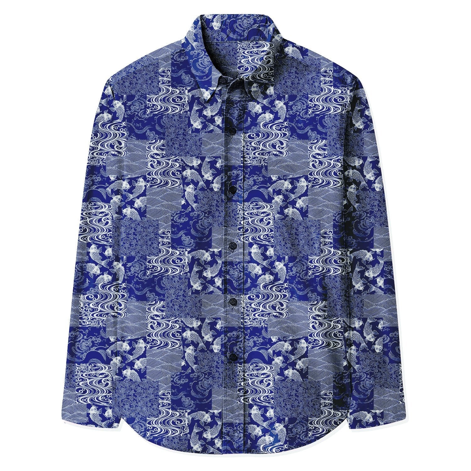 Japanese Koi Print Long Sleeve Shirt - Bonlax - Bonlax