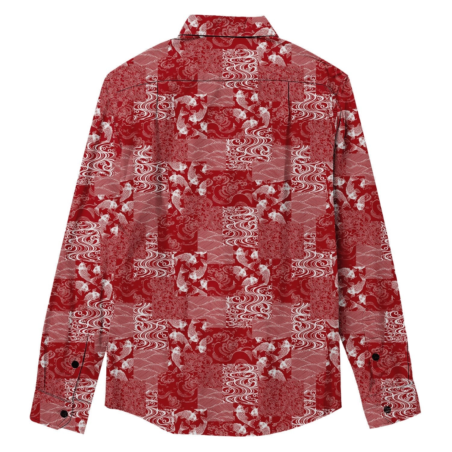 Japanese Koi Print Long Sleeve Shirt - Bonlax - Bonlax