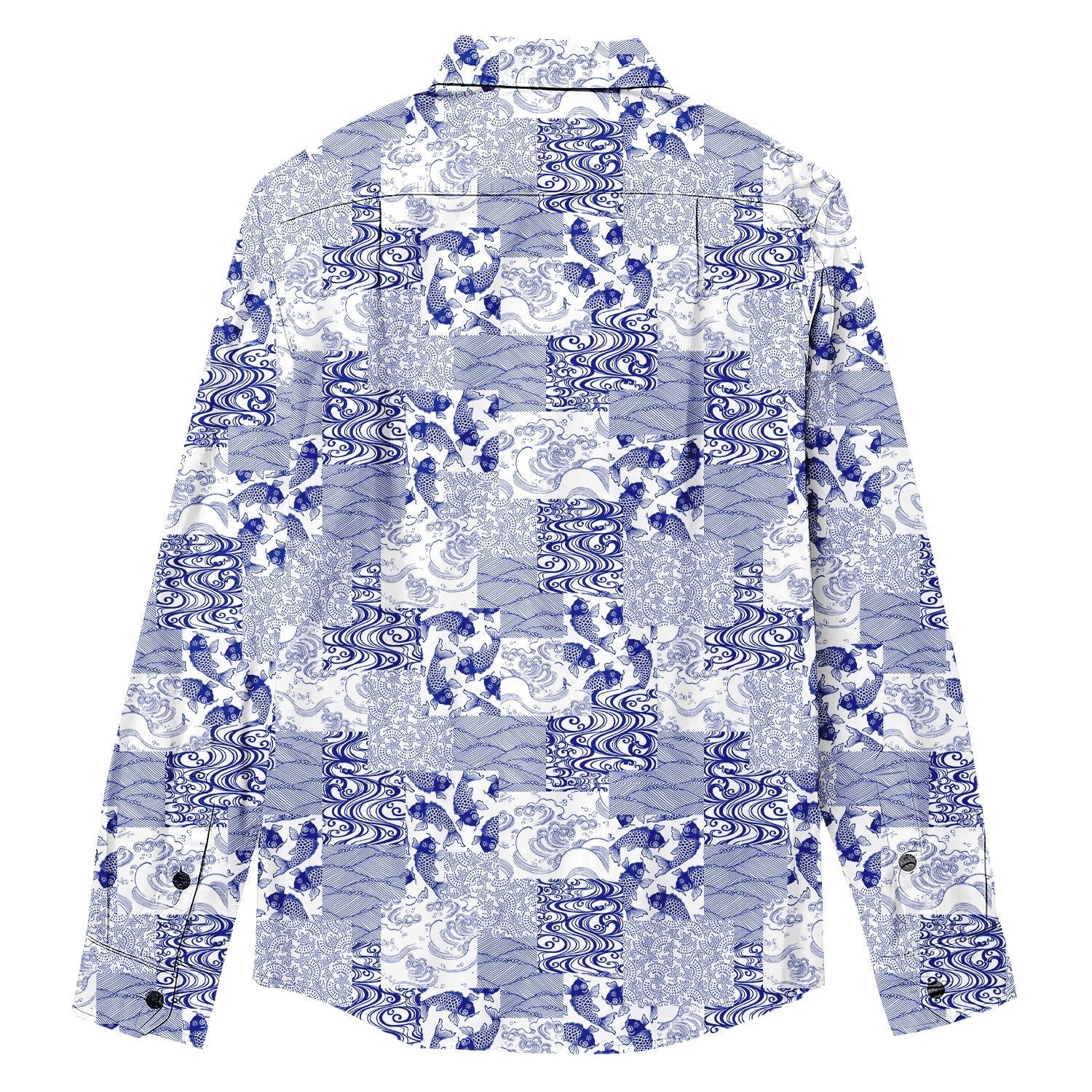Japanese Koi Print Long Sleeve Shirt - Bonlax - Bonlax