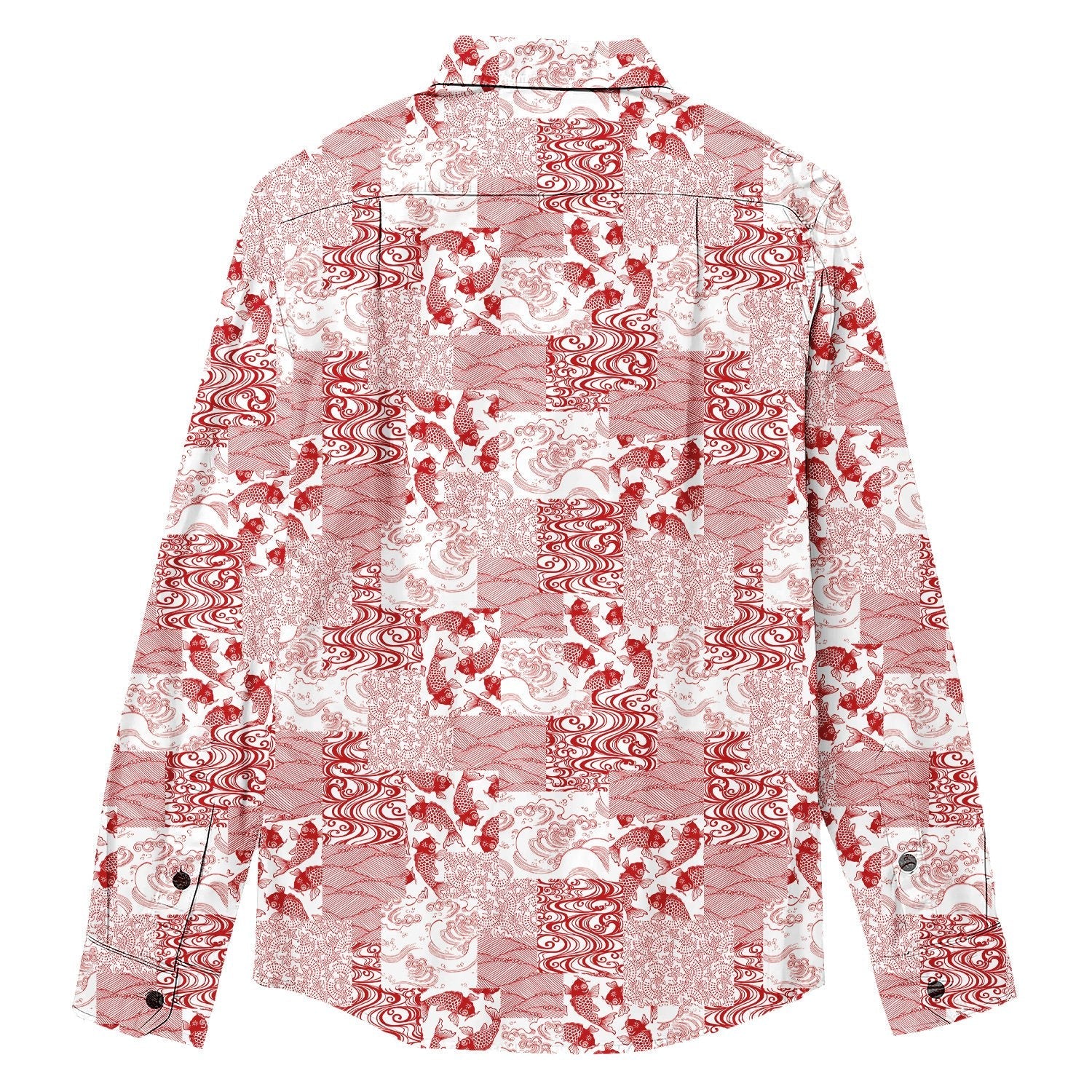 Japanese Koi Print Long Sleeve Shirt - Bonlax - Bonlax