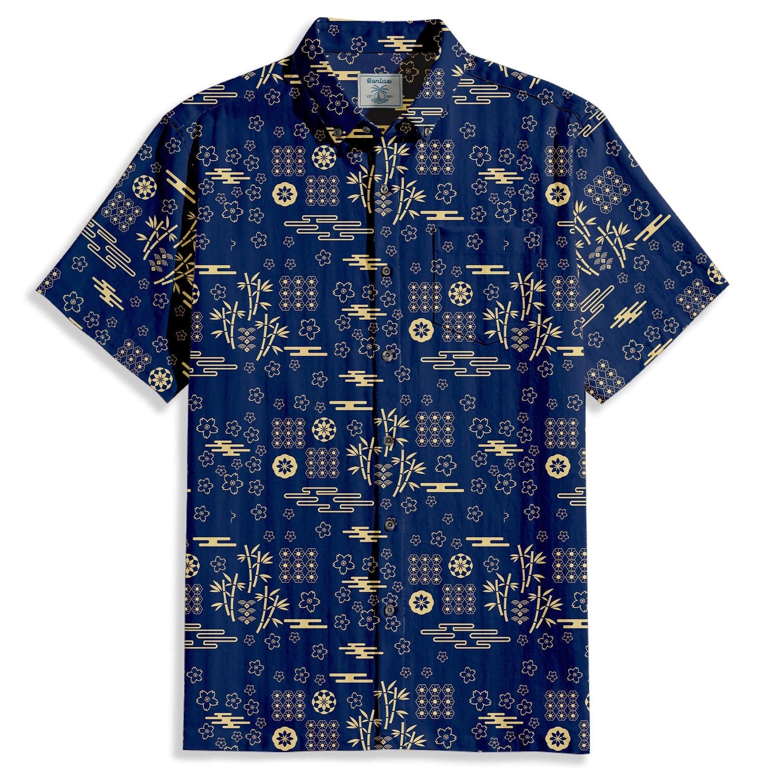 Men's Japanese Ukiyo-e Pattern Shirt | Vintage Aloha Style | Bonlax