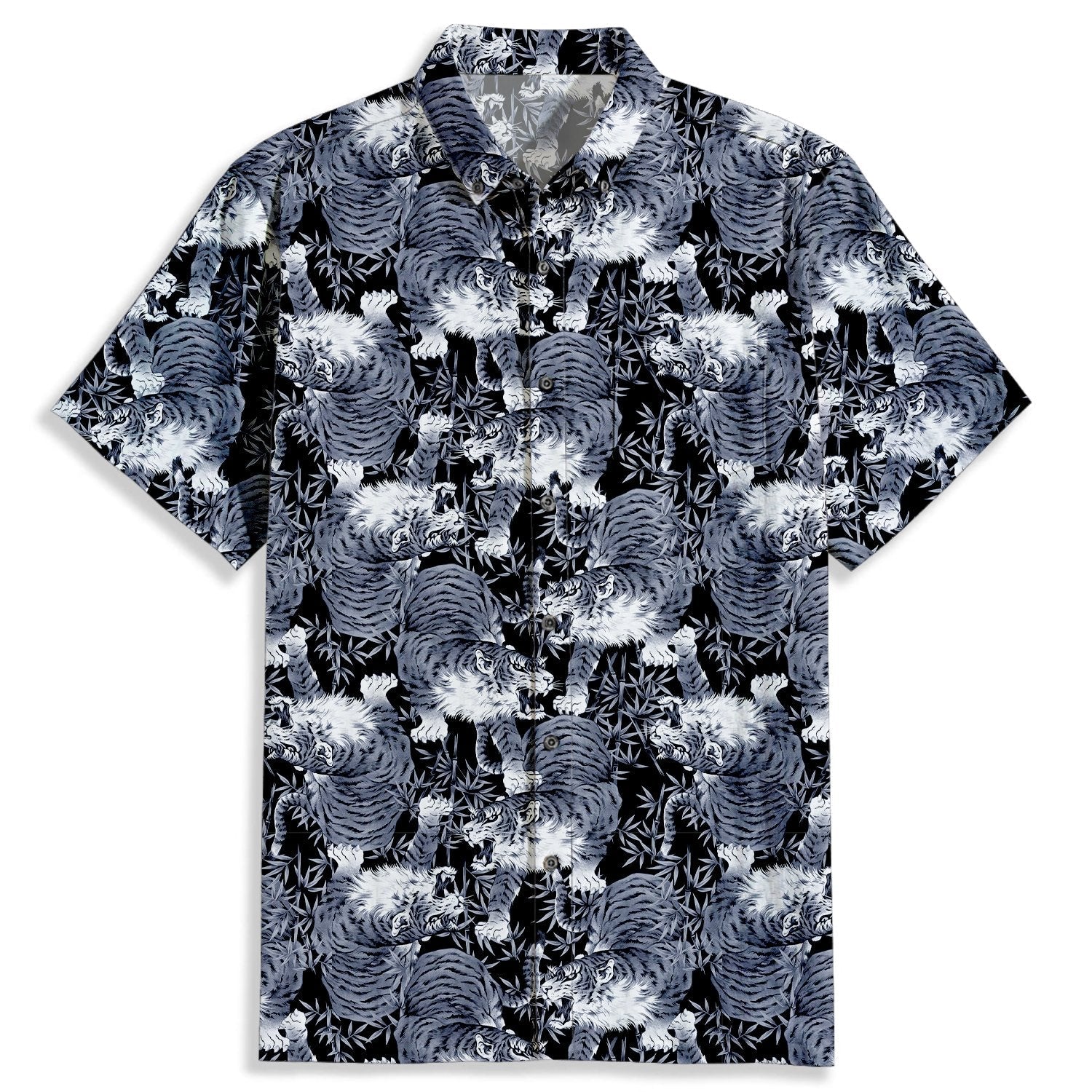Japanese Style Hand - painted Tiger Short Sleeve Shirt - Bonlax - Bonlax