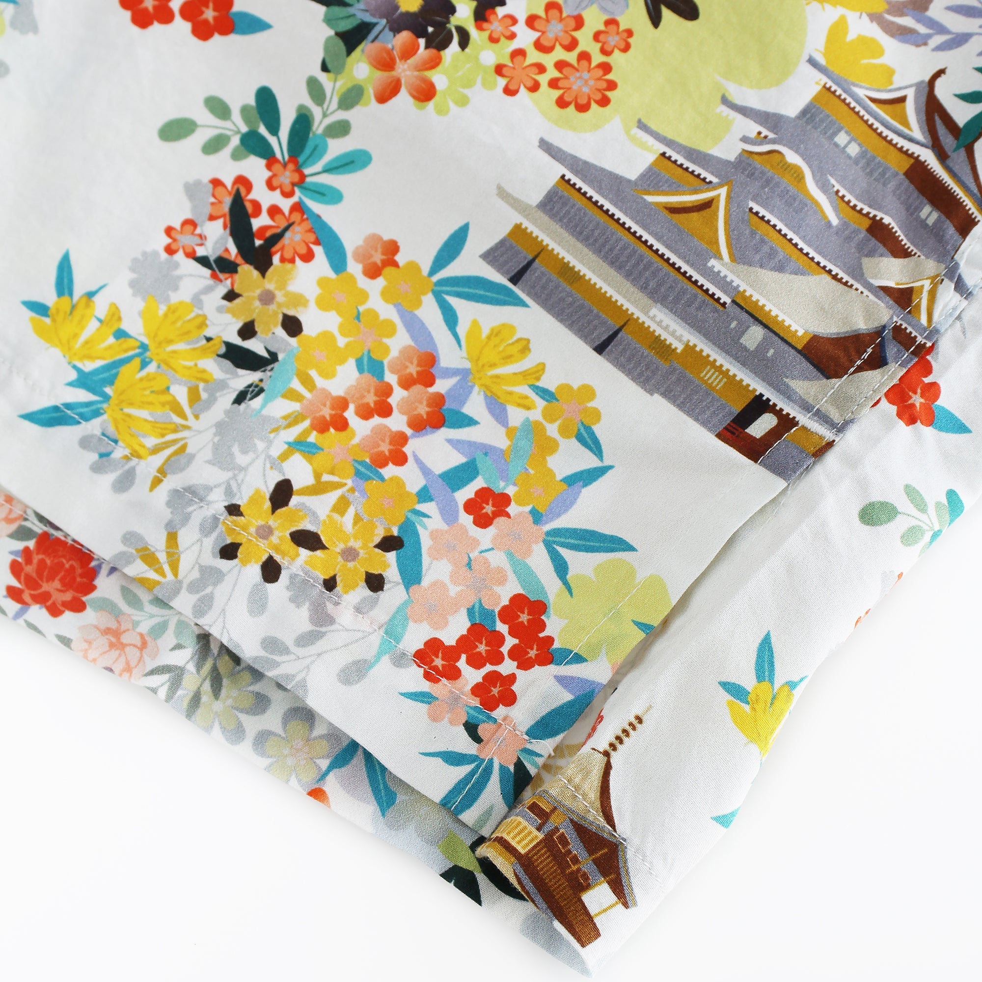 Japanese Style Tower & Flower Short Sleeve Shirt - Bonlax - Bonlax