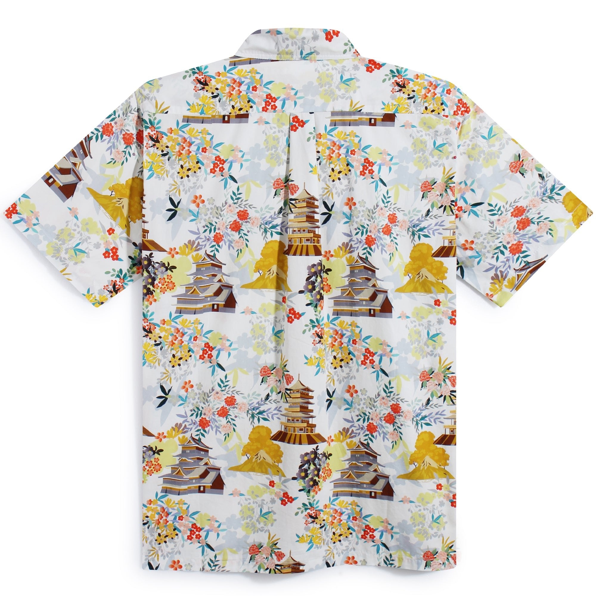 Japanese Style Tower & Flower Short Sleeve Shirt - Bonlax - Bonlax