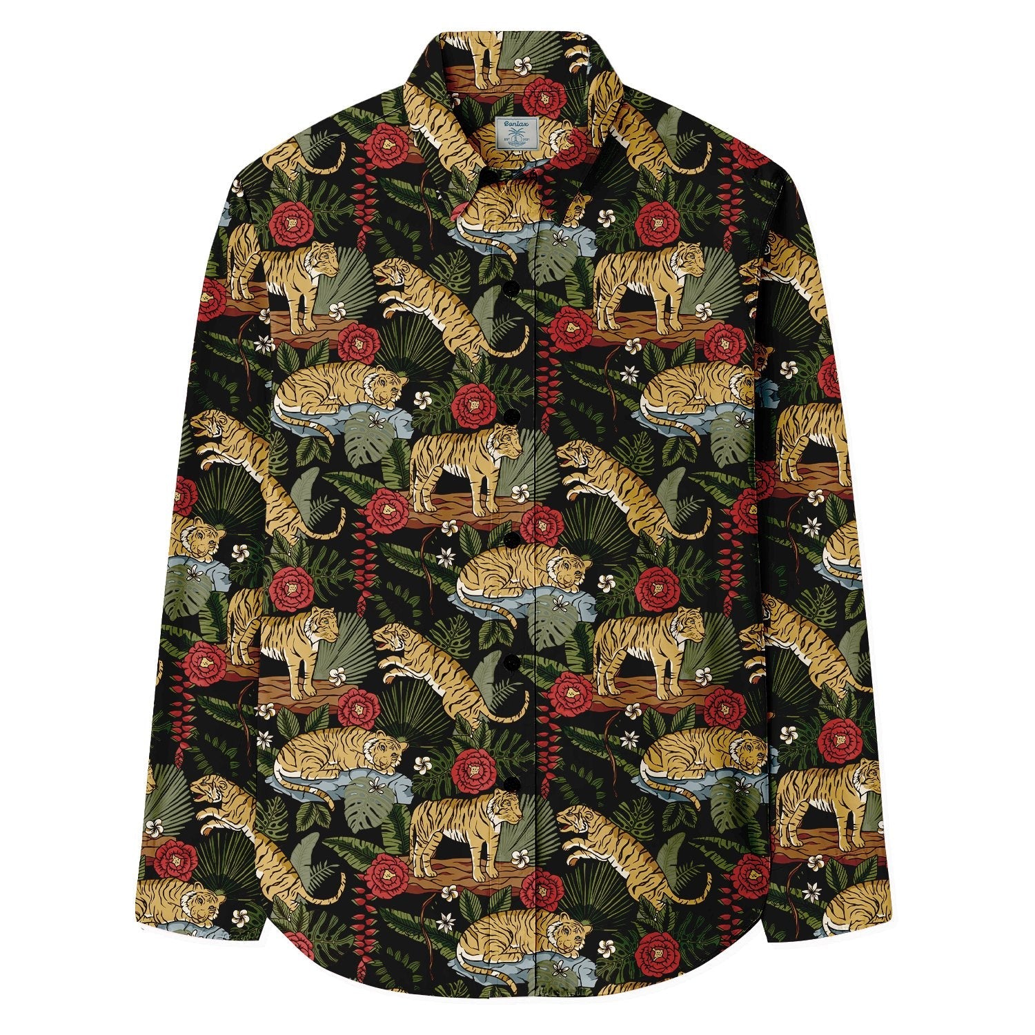 Jungle Tiger Print Long Sleeve Shirt - Bonlax - Bonlax