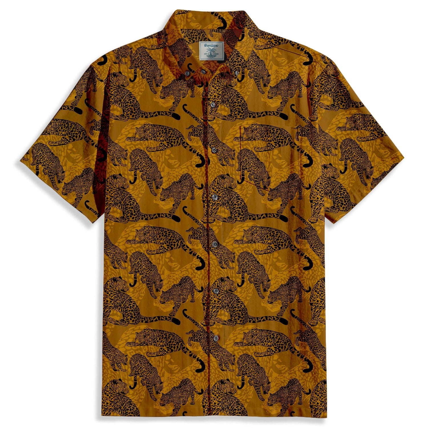 Leopard Print Short Sleeve Shirt - Bonlax - Bonlax