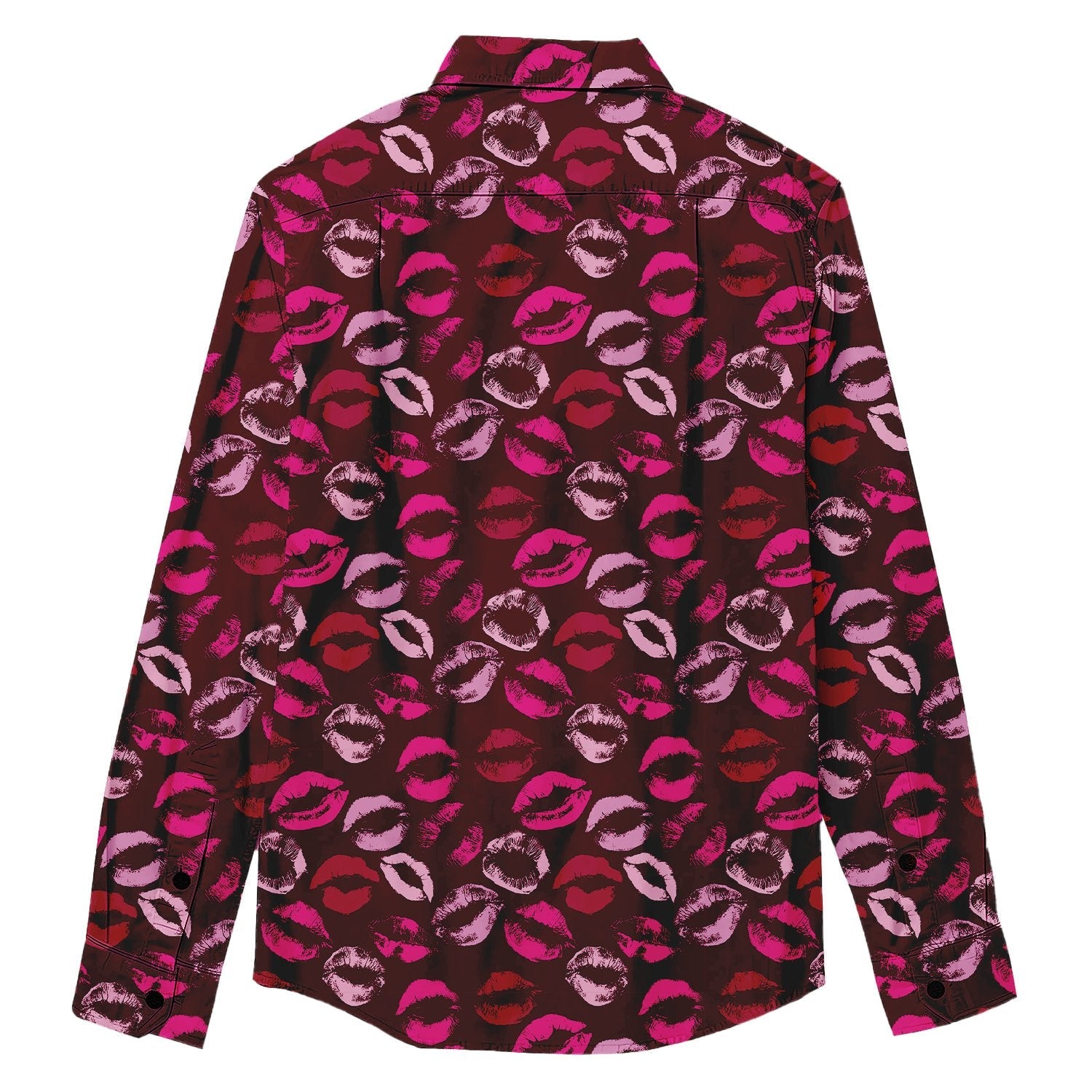 Lip Print Long Sleeve Shirt - Bonlax - Bonlax