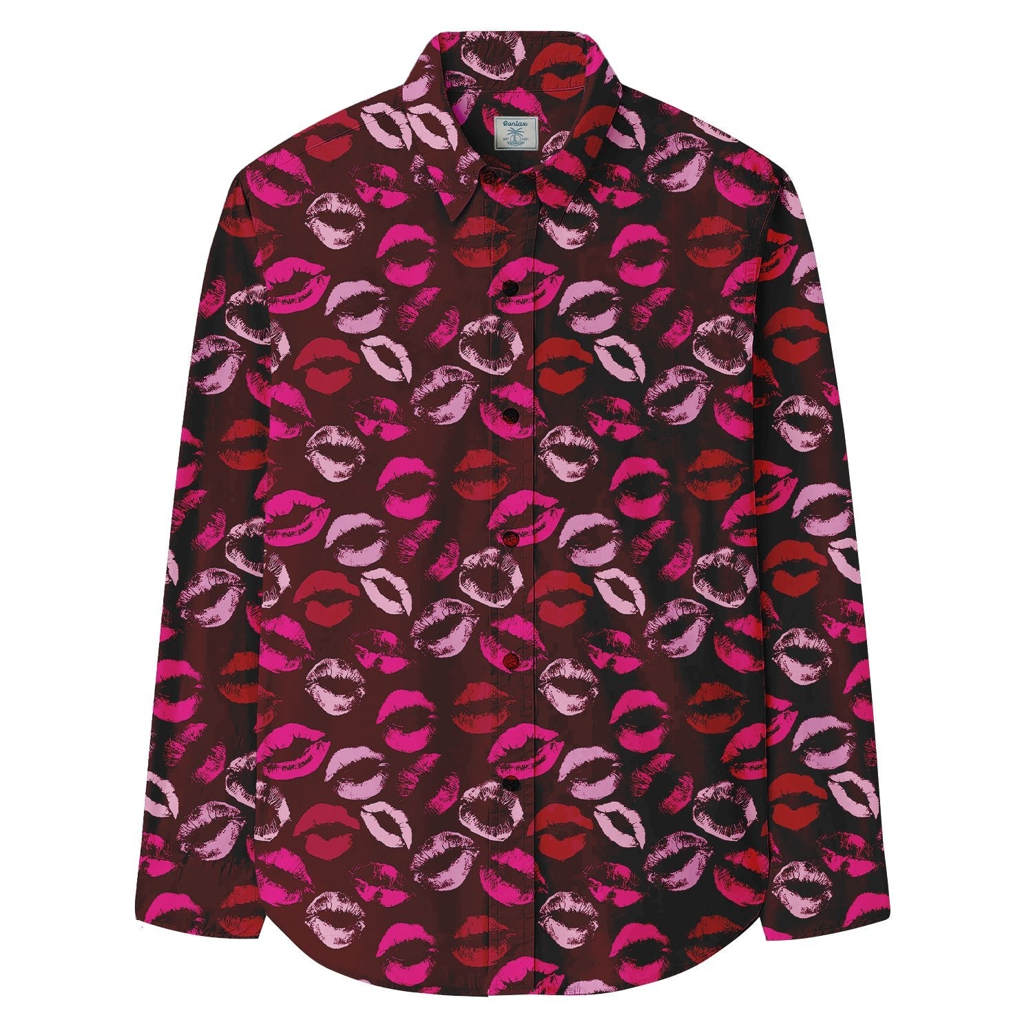 Lip Print Long Sleeve Shirt - Bonlax - Bonlax