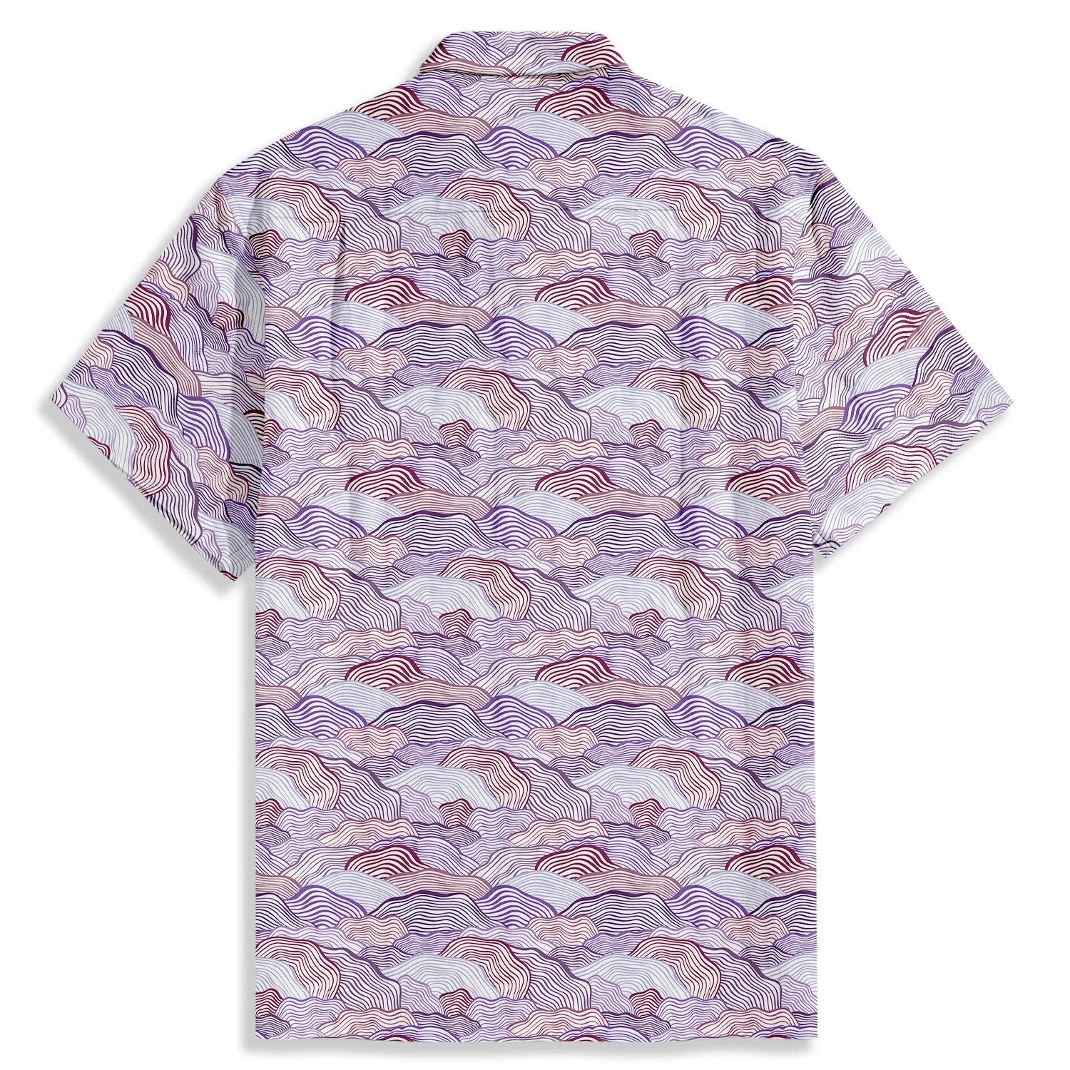 Overlapping Peak - like Lines Print Short Sleeve Shirt - Bonlax - Bonlax