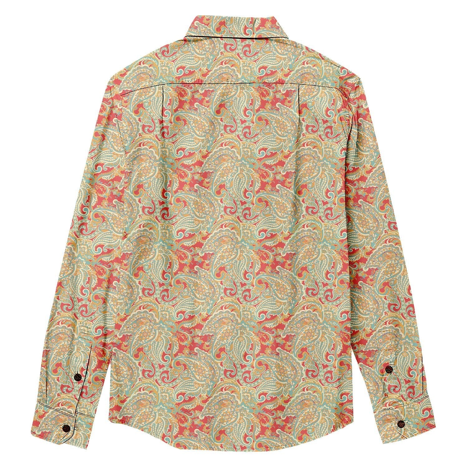 Paisley Folk Style Pattern Long Sleeve Shirt - Bonlax - Bonlax