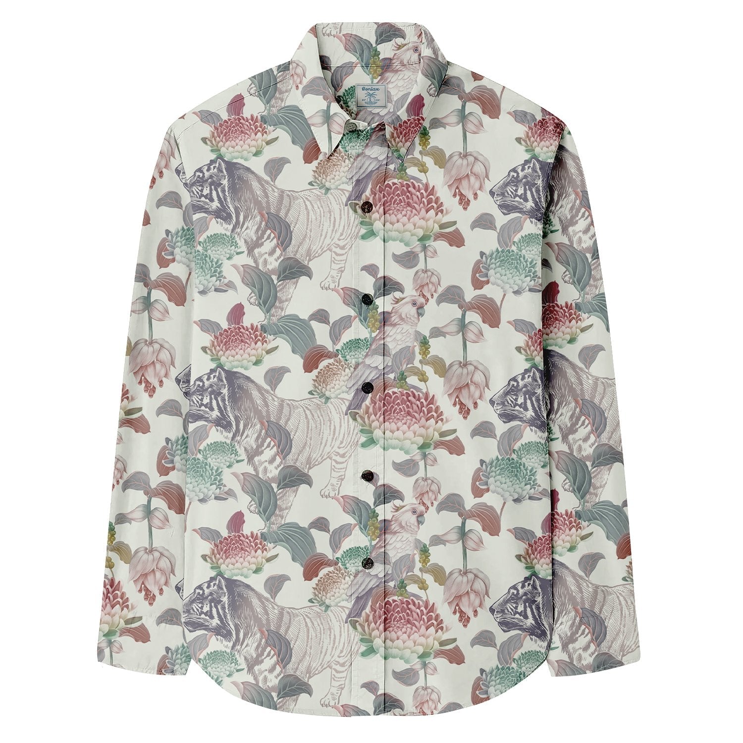Parrot Branch Tiger Print Long Sleeve Shirt - Bonlax - Bonlax