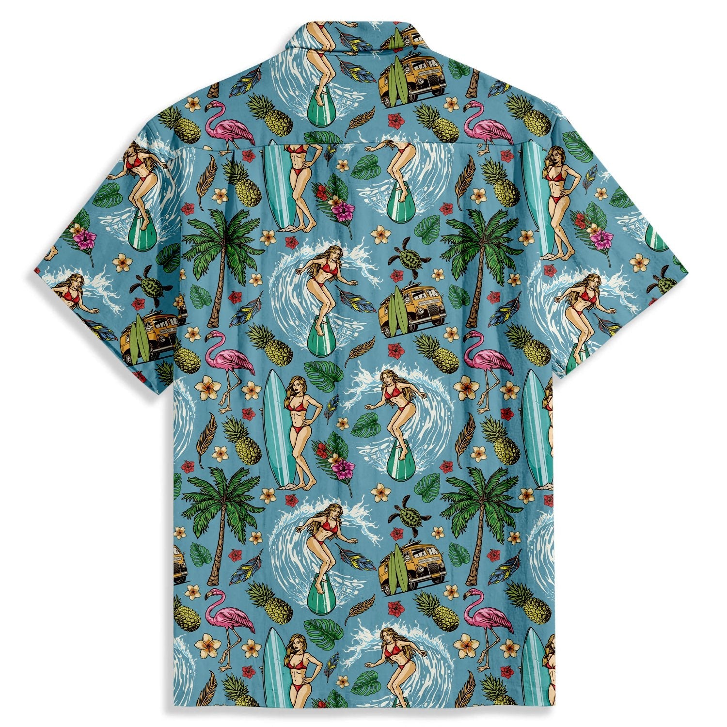 Sea Surf Bus Print Short Sleeve Shirt - Bonlax - Bonlax