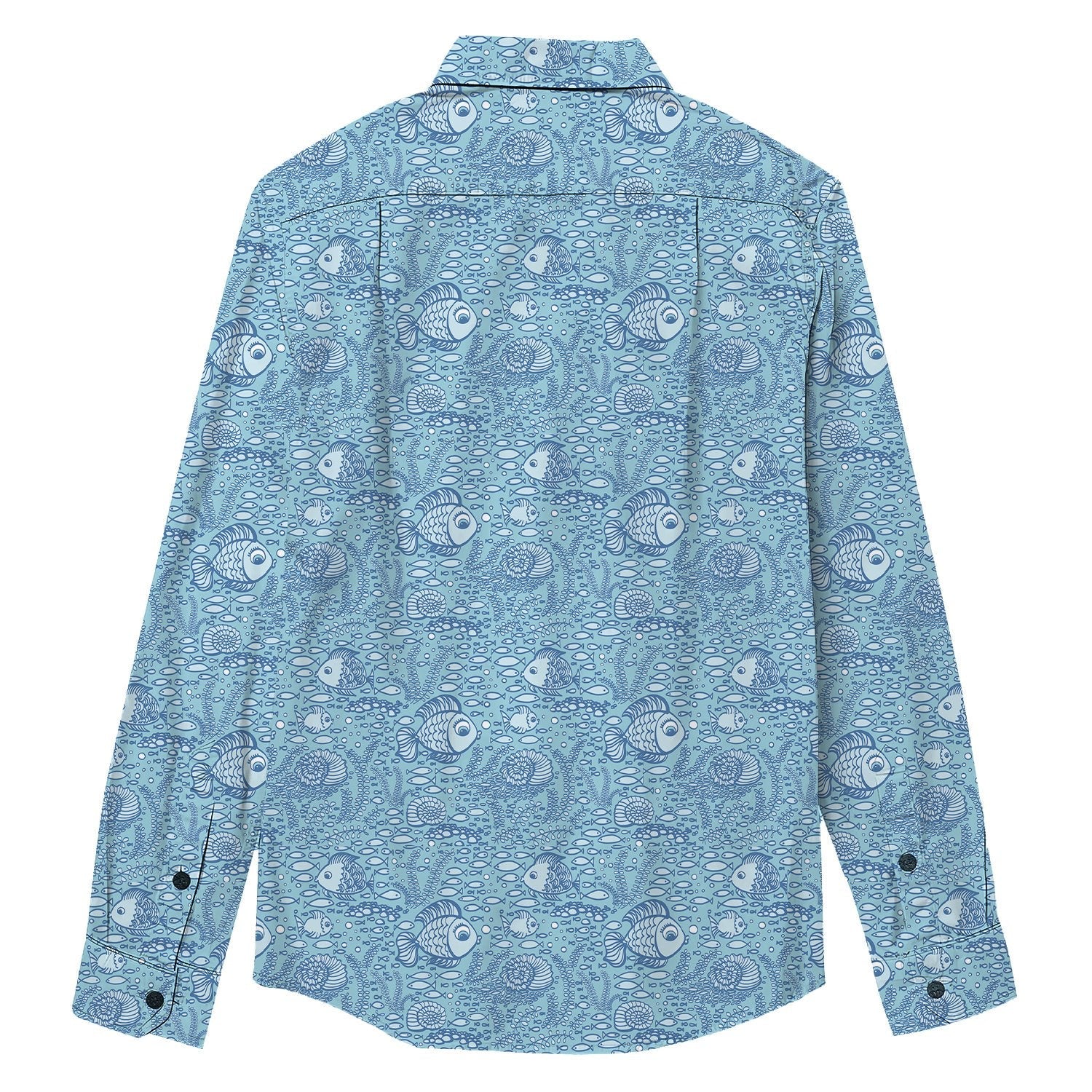 Seabed Fish Print Long Sleeve Shirt - Bonlax - Bonlax