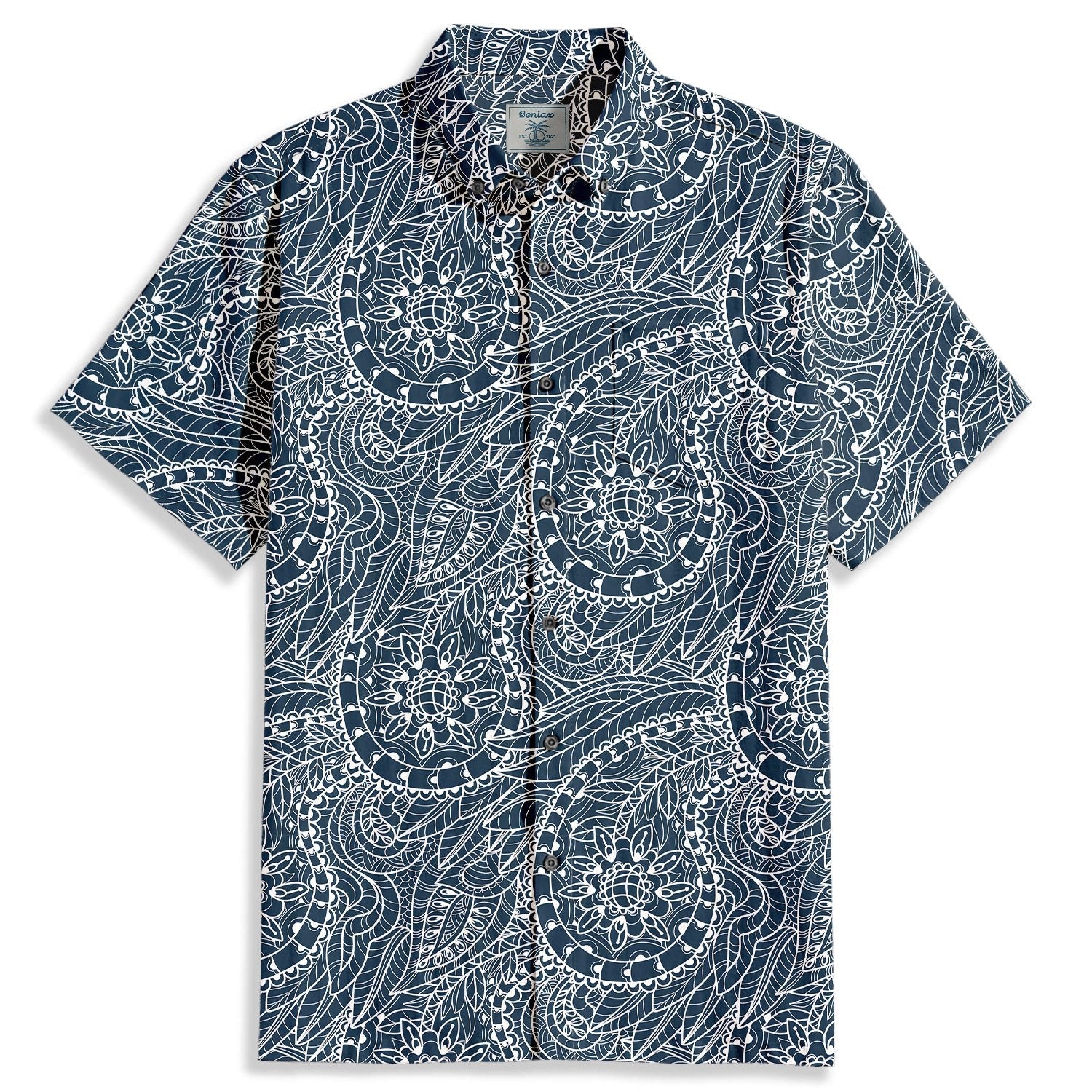 Spiral Paisley Pattern Short Sleeve Shirt - Bonlax - Bonlax