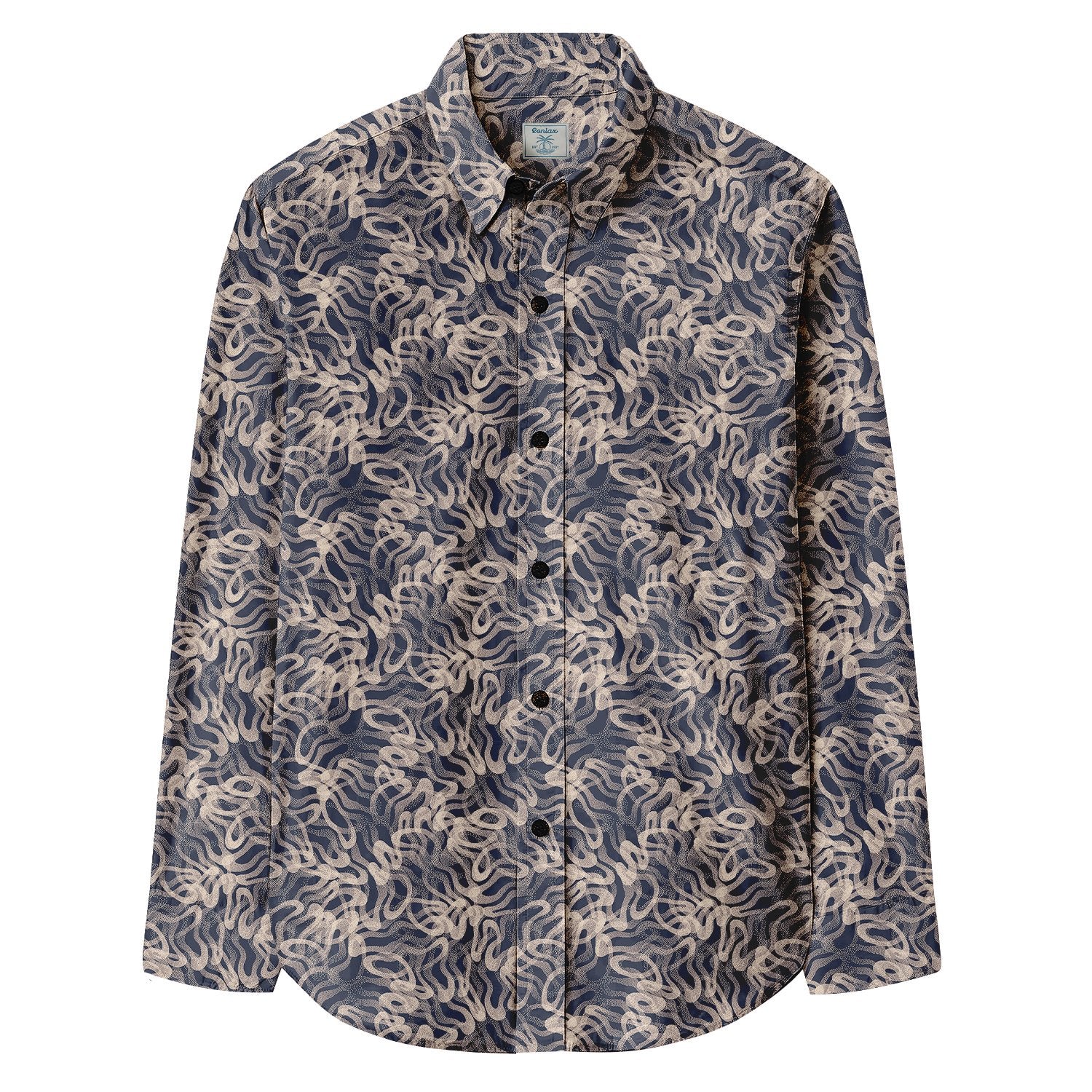 Stippling Line Wrapping Long Sleeve Shirt - Bonlax - Bonlax