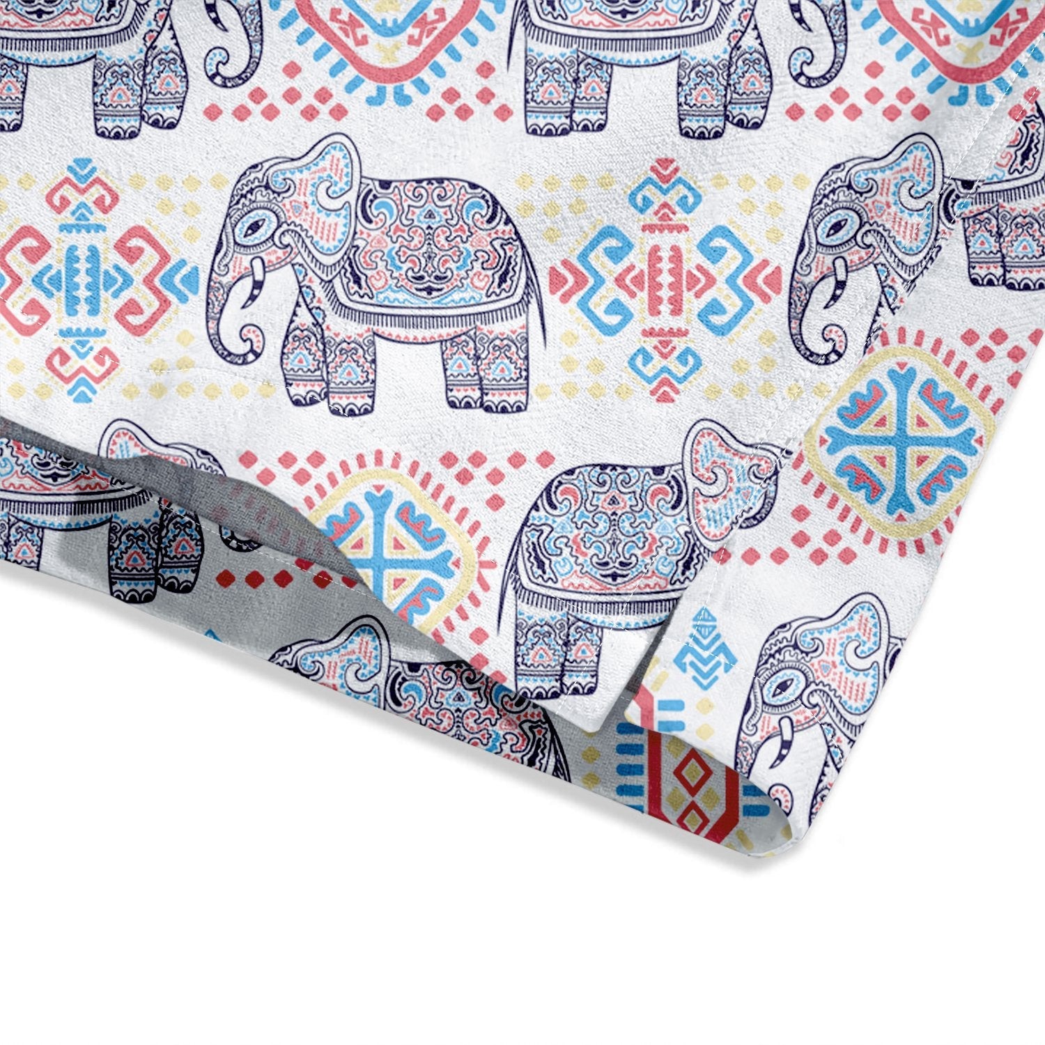 Tribal Decorative Indian Elephant Print Short Sleeve Shirt - Bonlax - Bonlax