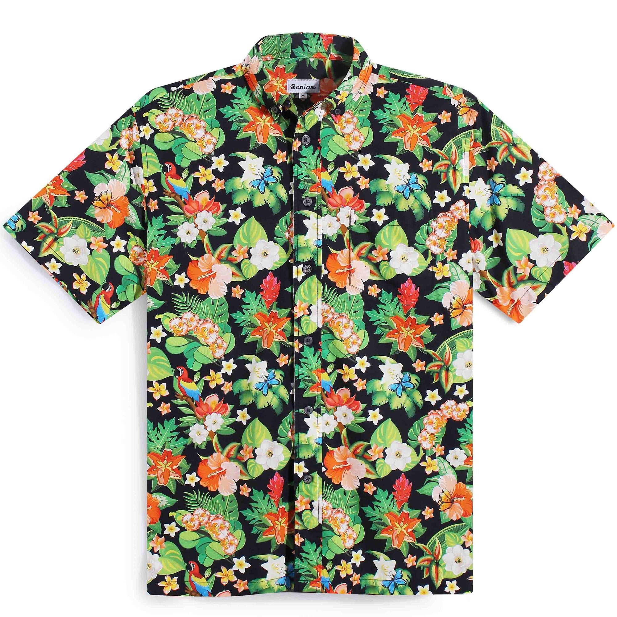 Tropical Jungle Theme Hawaiian Shirt - Bonlax - Bonlax