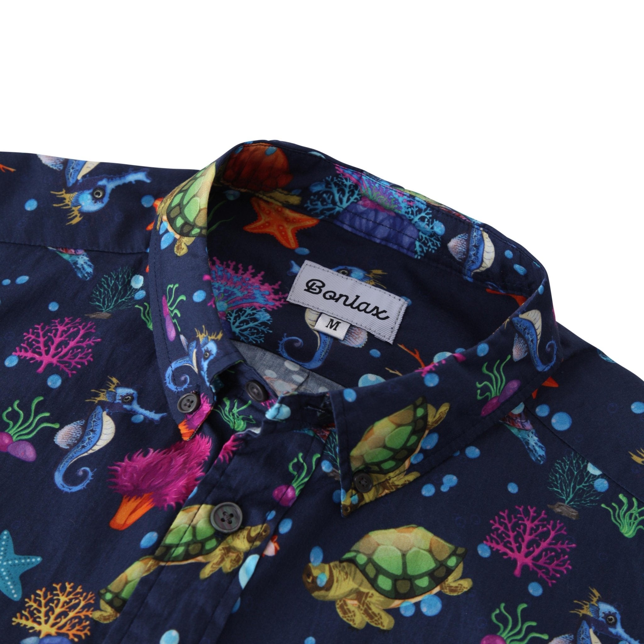 Turtle Shell Pattern Short Sleeve Beach Shirt - Bonlax - Bonlax