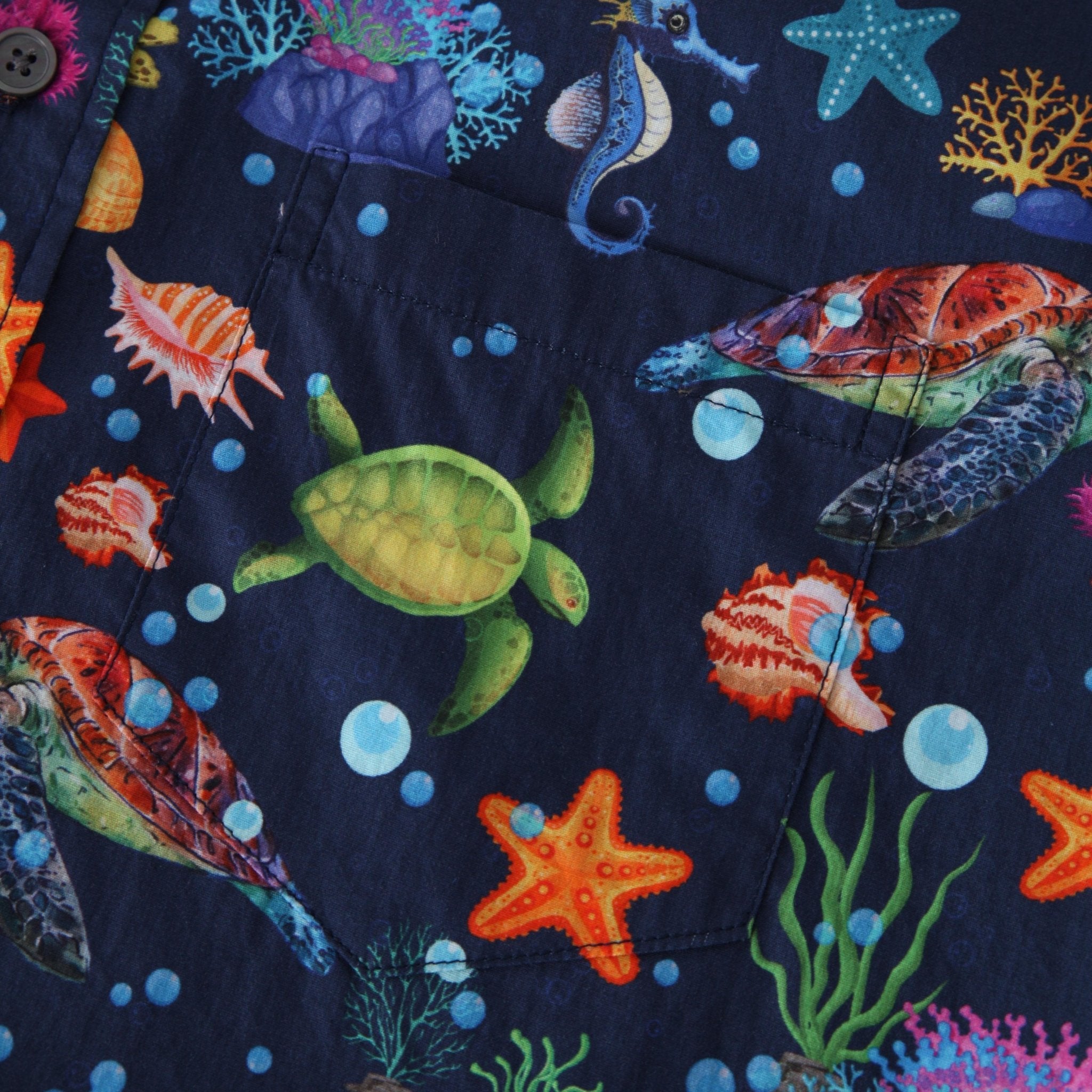 Turtle Shell Pattern Short Sleeve Beach Shirt - Bonlax - Bonlax