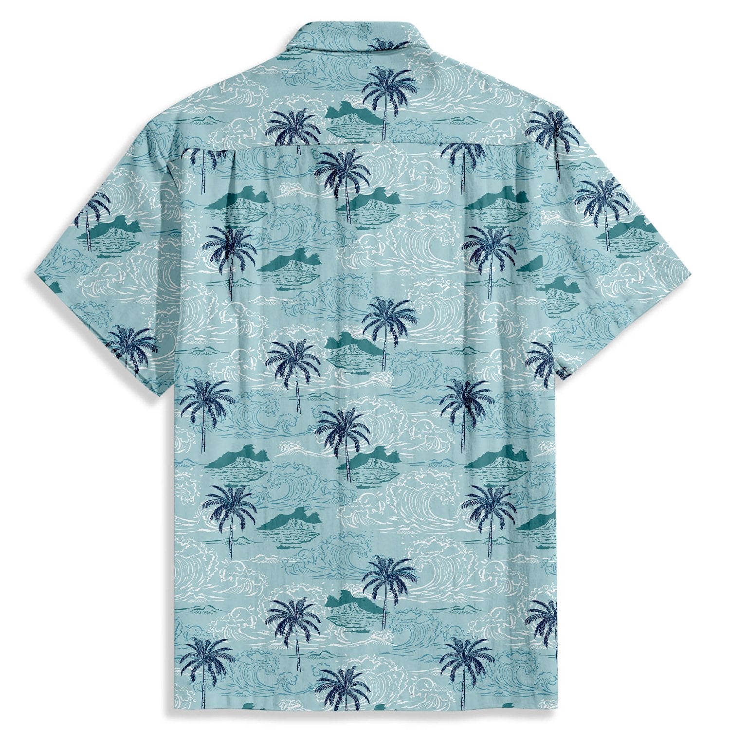 Waves Coconut Trees Print Short Sleeve Shirt - Bonlax - Bonlax