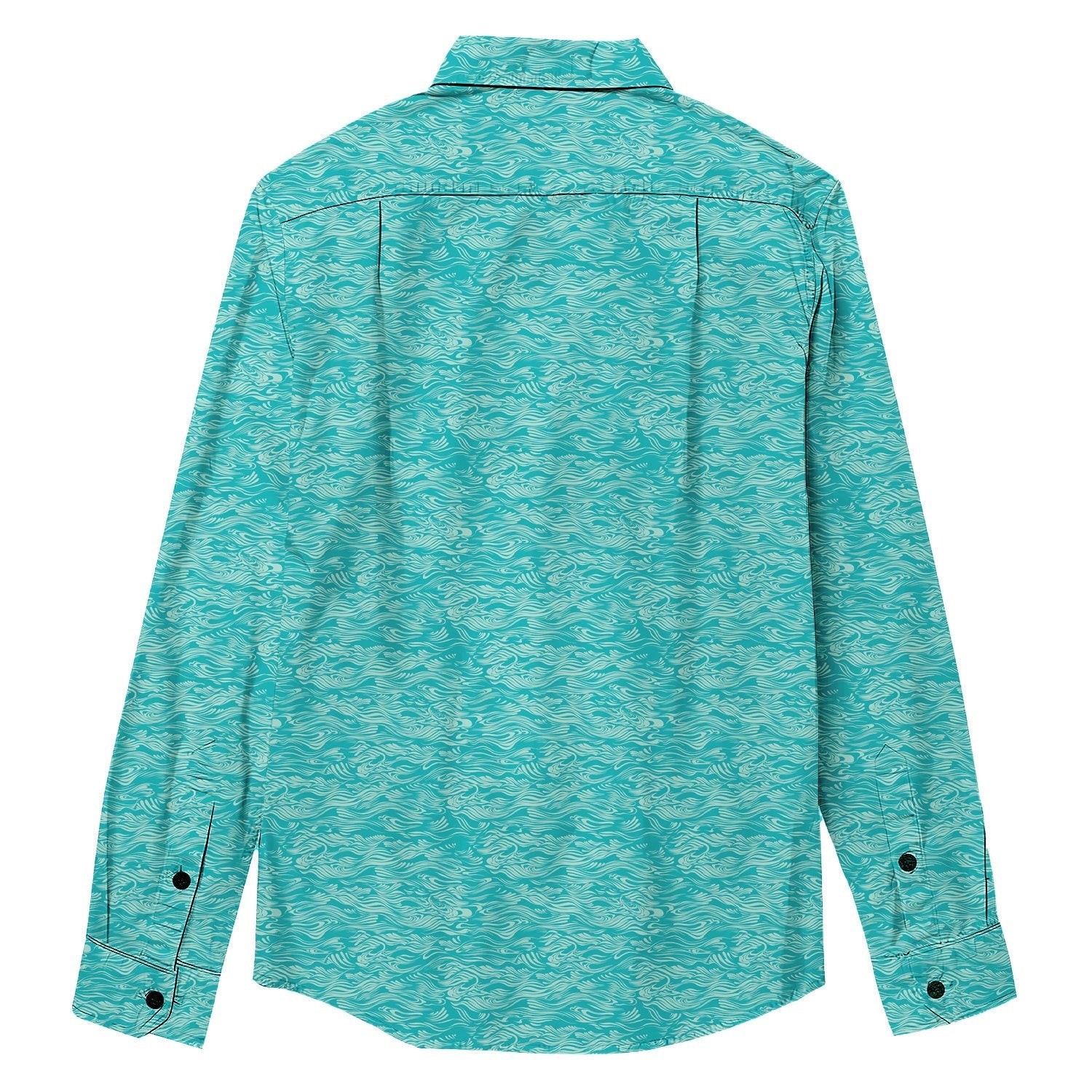 Wavy Lines Print Long Sleeve Shirt - Bonlax - Bonlax