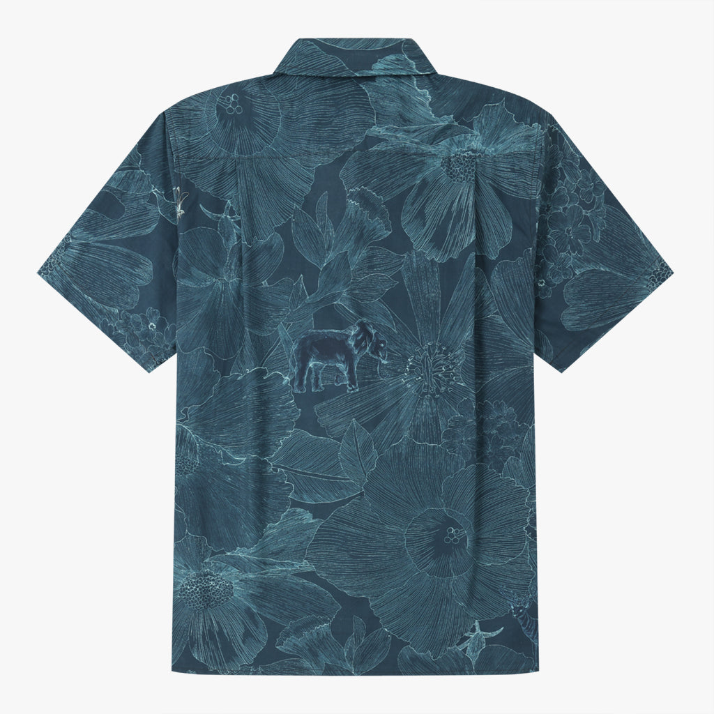 Indigo Floral Elephant Whisper