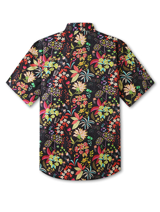Spoon Floral Short Sleeve Hawaiian Shirt - Bonlax