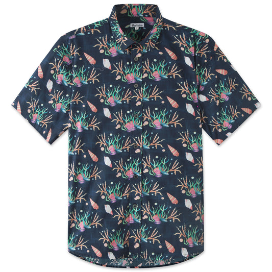 Conch Waterweed Short Sleeve Beach Shirt - Bonlax