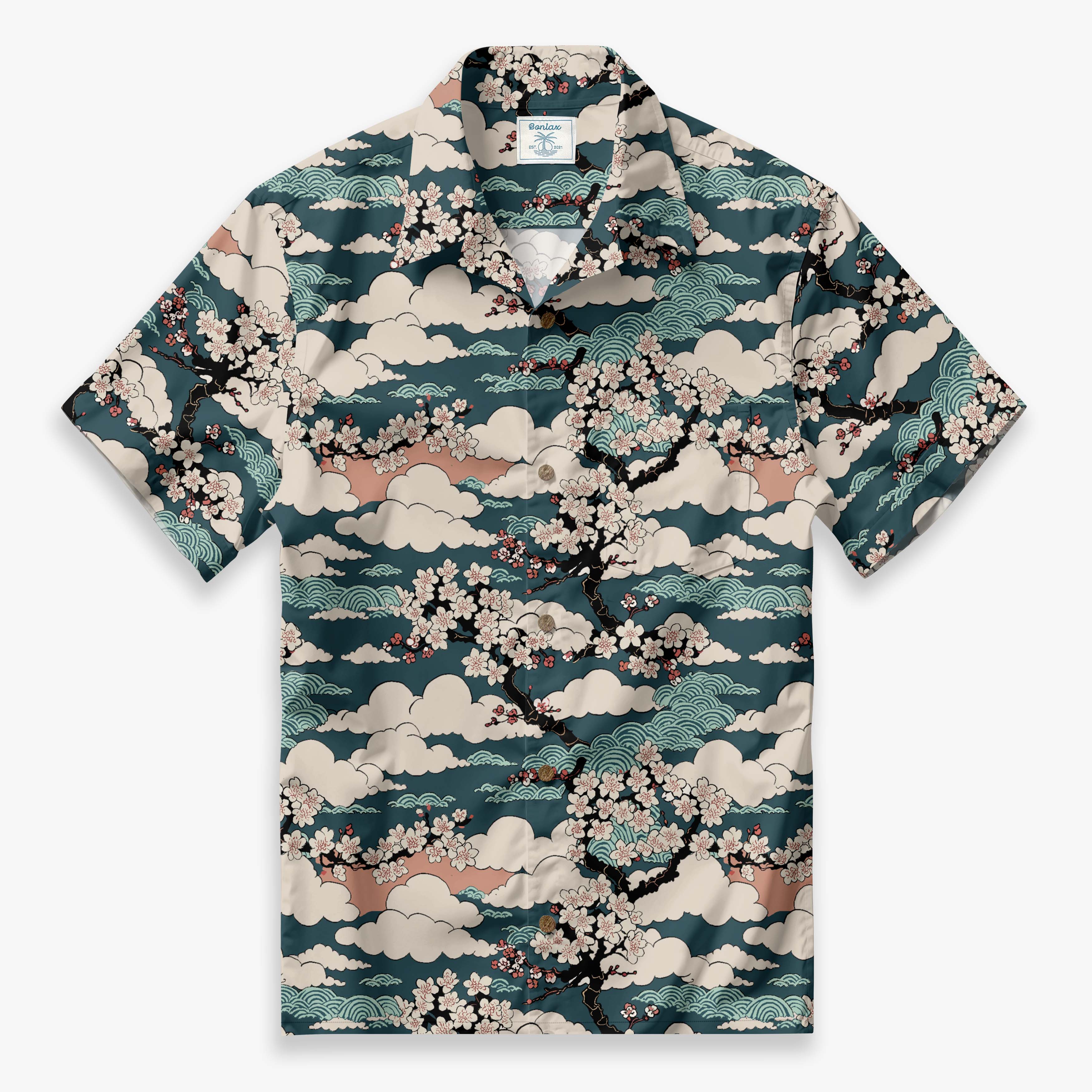 Clouds & Cherry Blossoms Camp Shirt