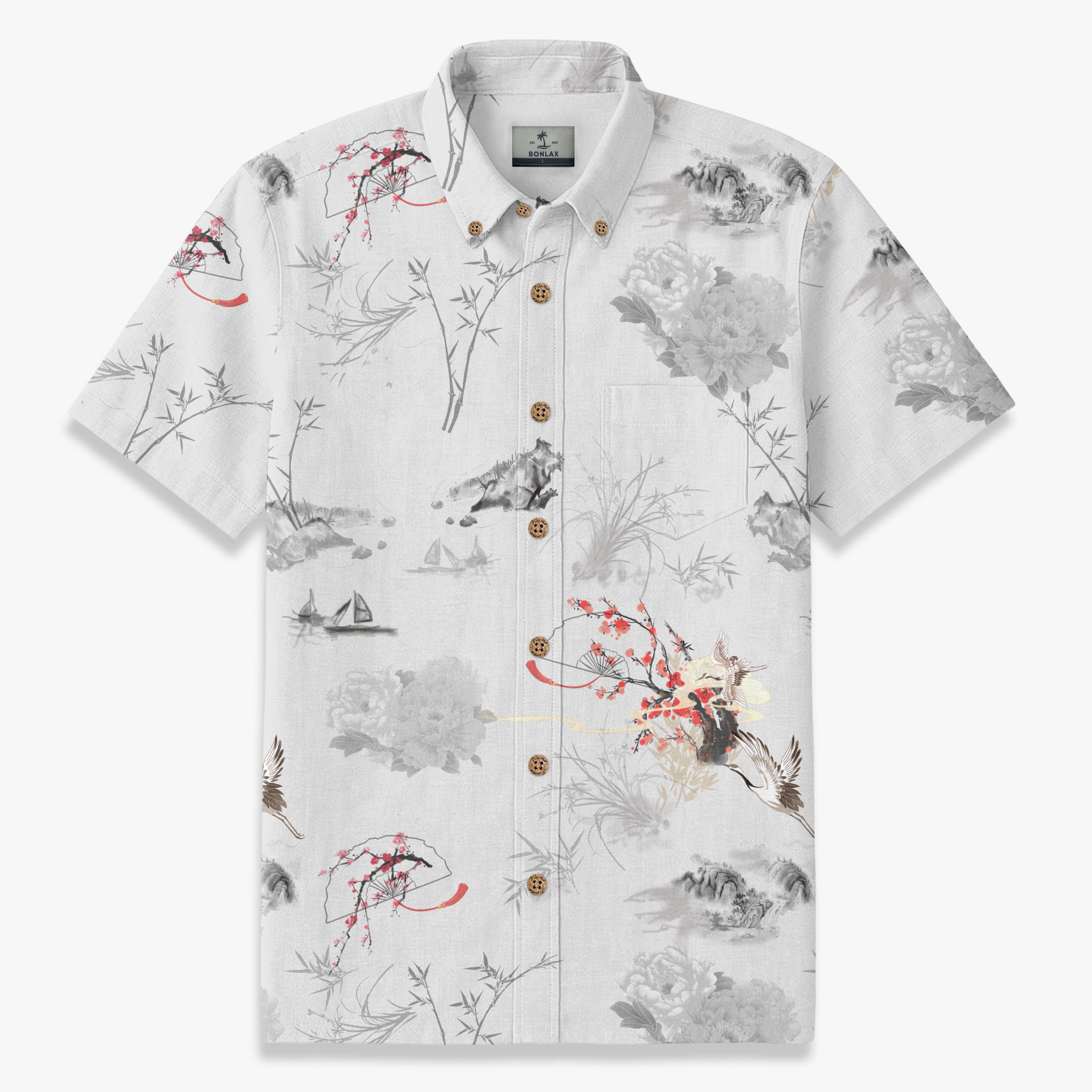 Oriental Poetic Landscape Shirt