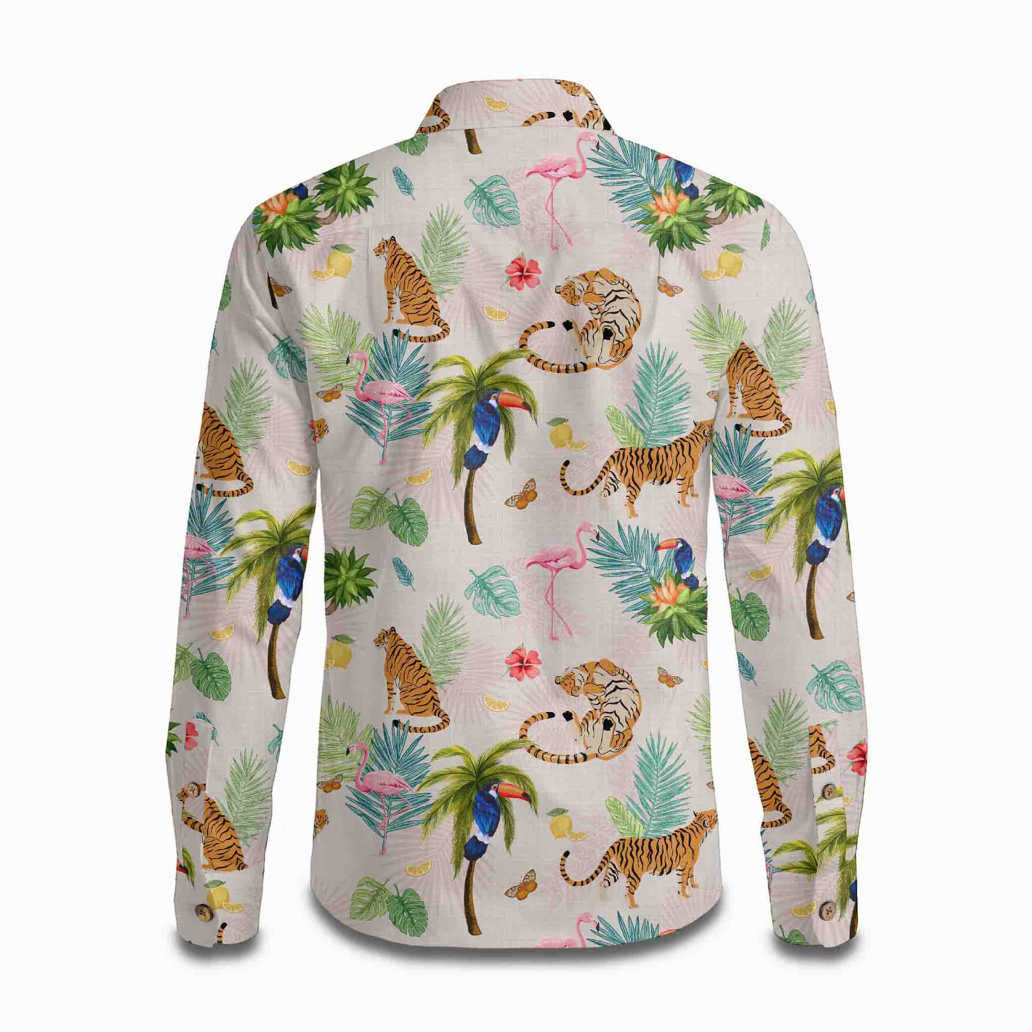 Flamingos & Tigers Long Sleeve Shirt