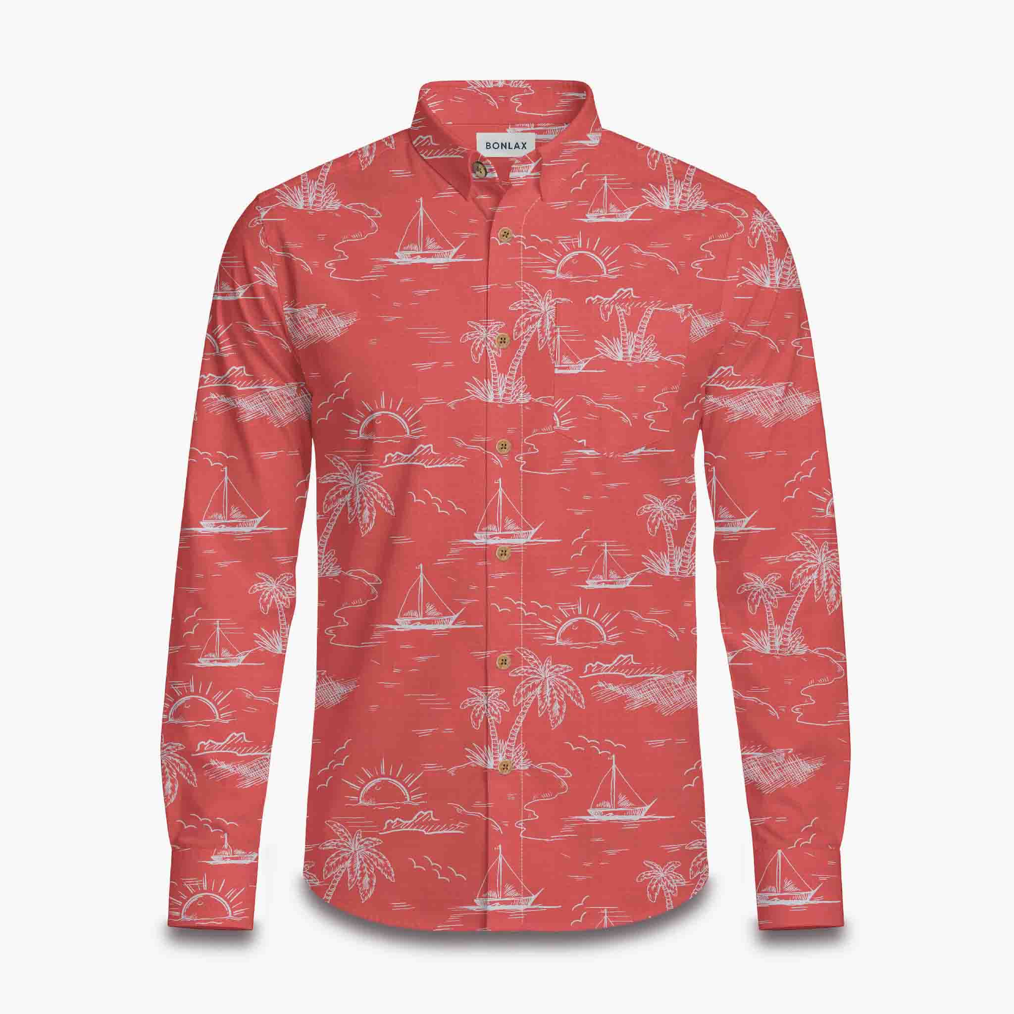 Coconut Tree Sunset Long Sleeve Shirt