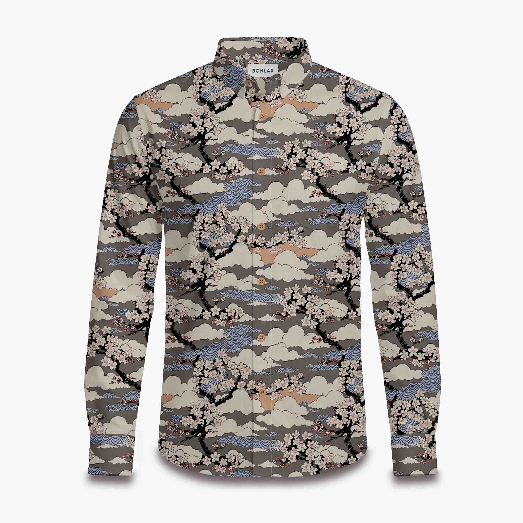 Clouds & Cherry Blossoms Long Sleeve Shirt