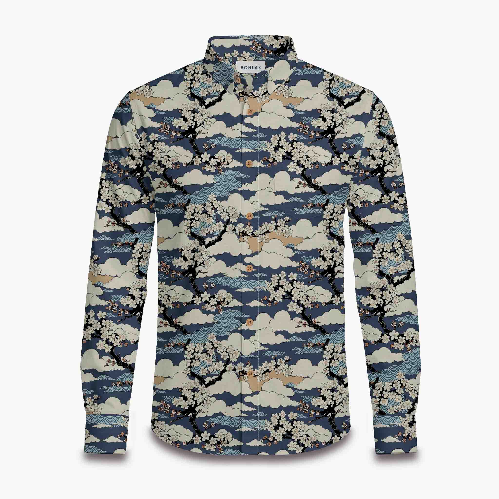 Clouds & Cherry Blossoms Long Sleeve Shirt