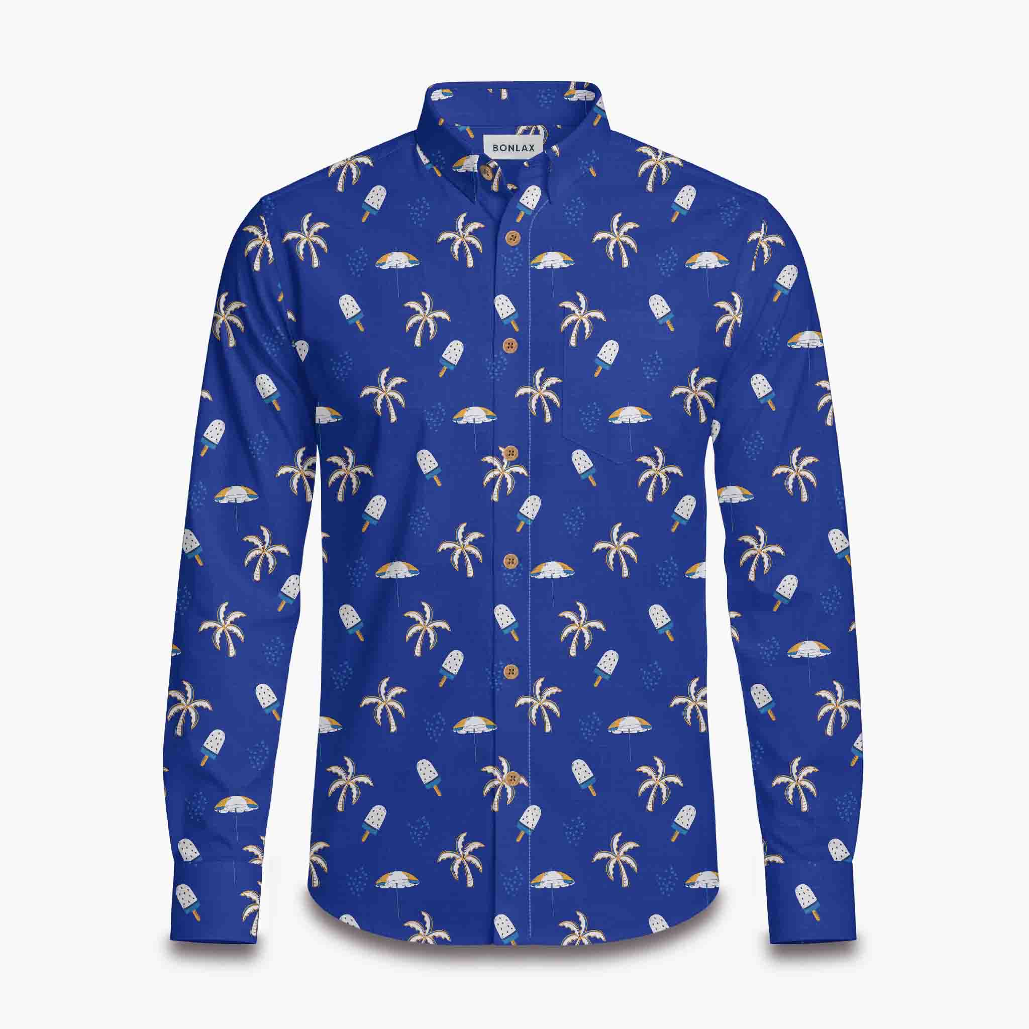 Ice Cream Coconut Tree Long Sleeve Shirt