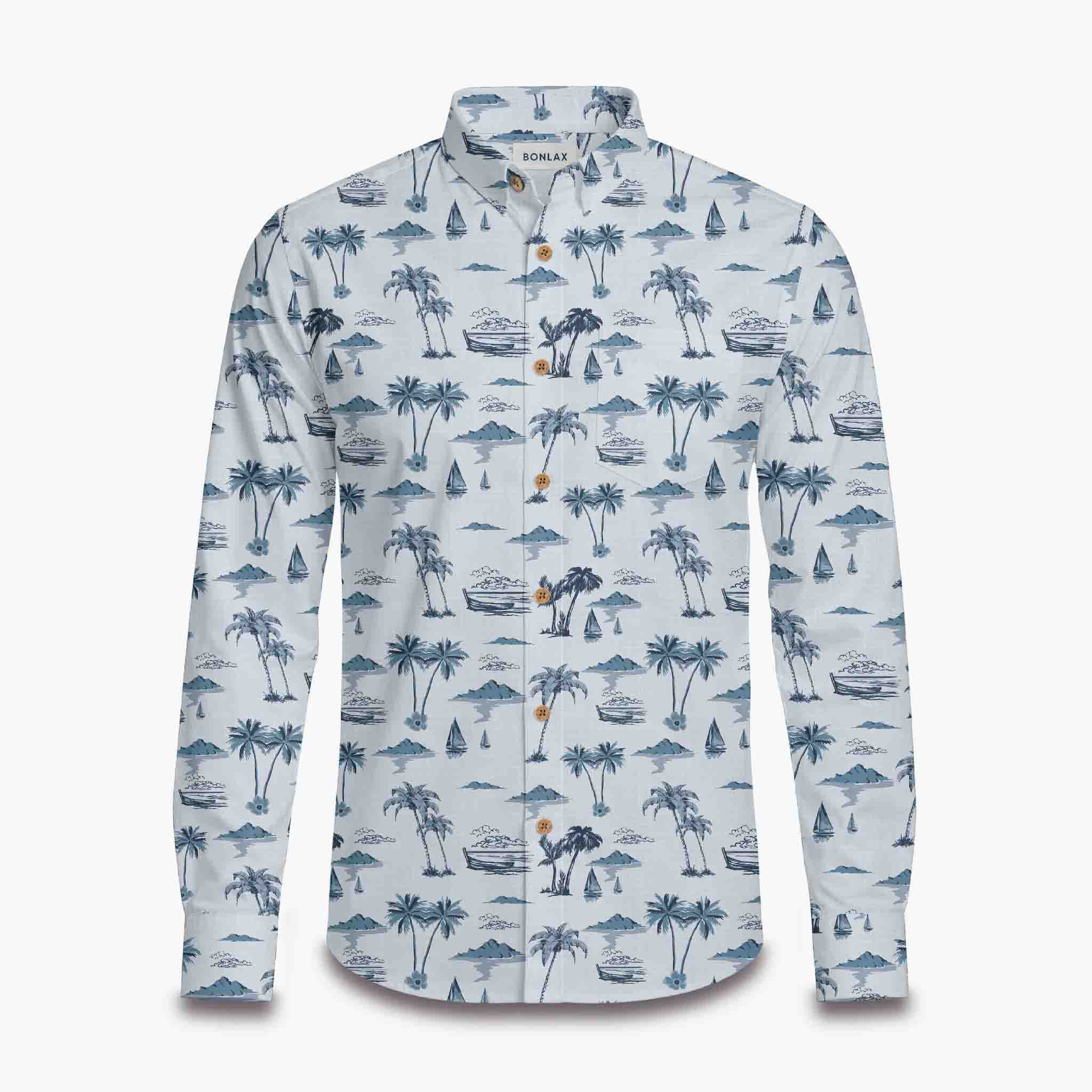 Island Coconut Tree Long Sleeve Shirt